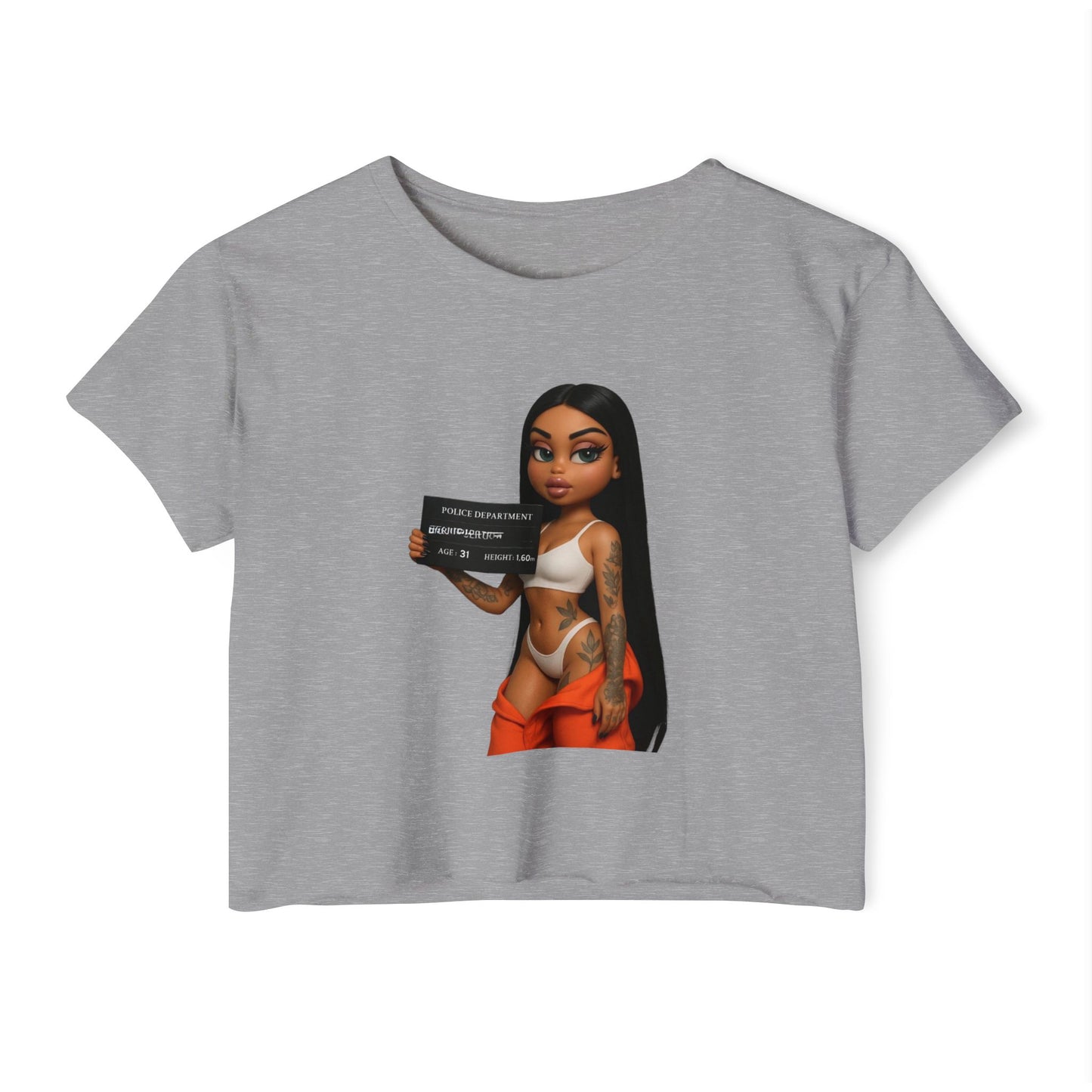 Women’s Festival Crop Top with Playful Graphic | Bohemian Style, Summer Essential, Music Festival Outfit, Casual Wear, Trendy Tee