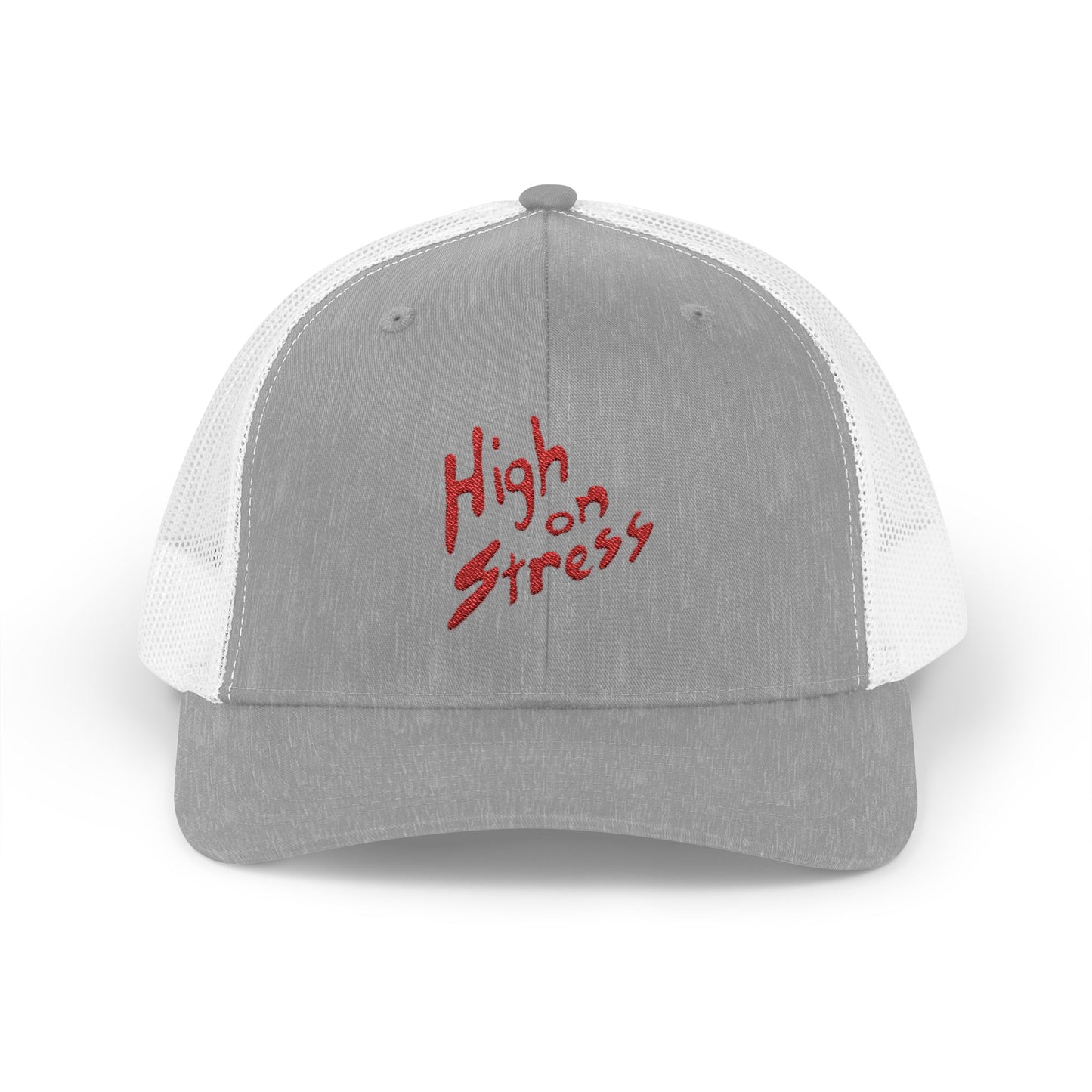High on Stress Snapback Trucker Cap, Funny Cap for Stress Relief, Quirky Gift for Gamers, Casual Streetwear, Summer Essentials