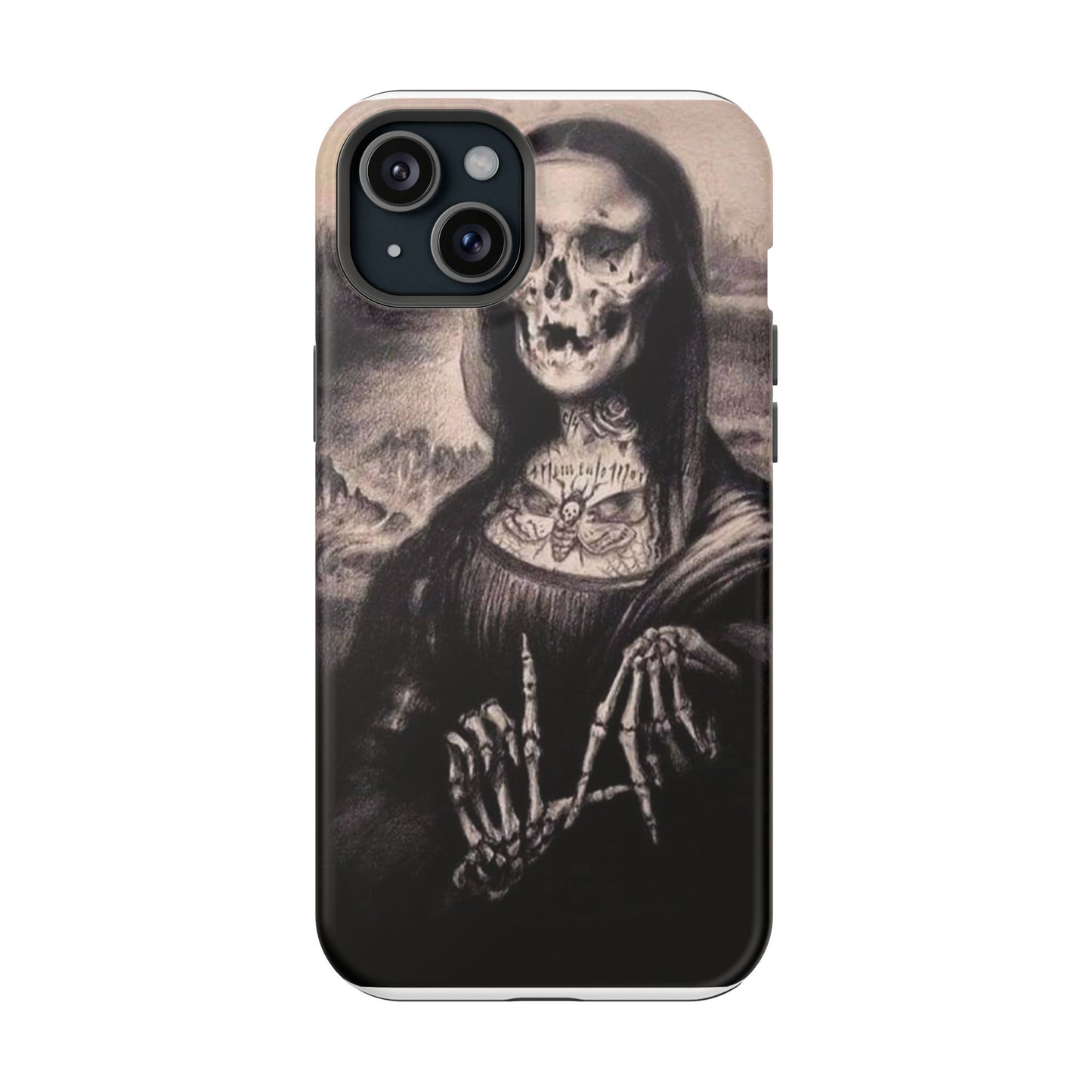 Gothic Art Phone Case, Skeleton Design, Impact-Resistant Cover, Unique Gift, Halloween Accessory, Edgy Tech Gear