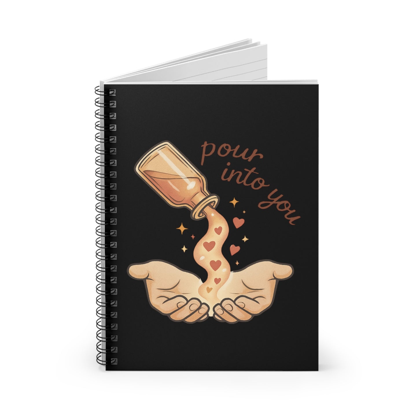 Charming Spiral Notebook - Pour Into You, Cute Gift for Students, Love Journal, Motivational Stationery, Heartfelt Note-taking
