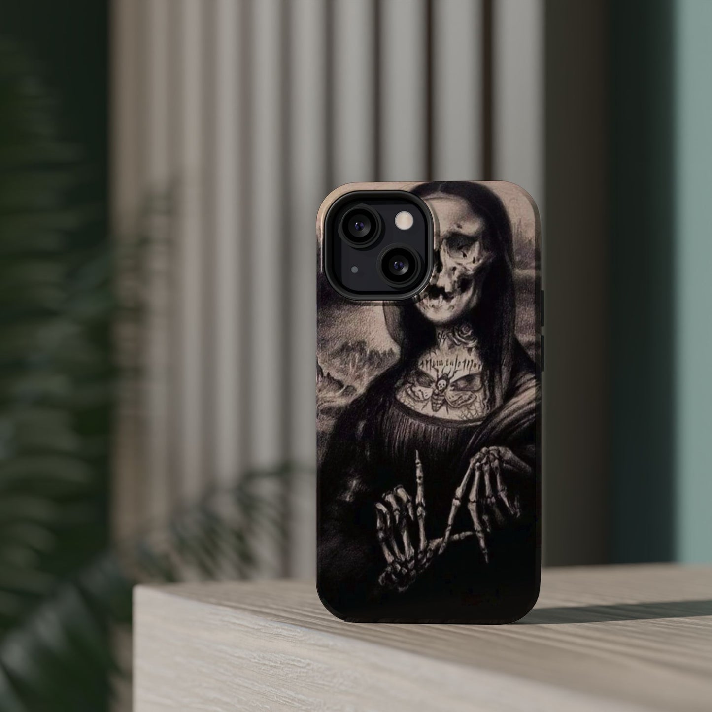 Gothic Art Phone Case, Skeleton Design, Impact-Resistant Cover, Unique Gift, Halloween Accessory, Edgy Tech Gear