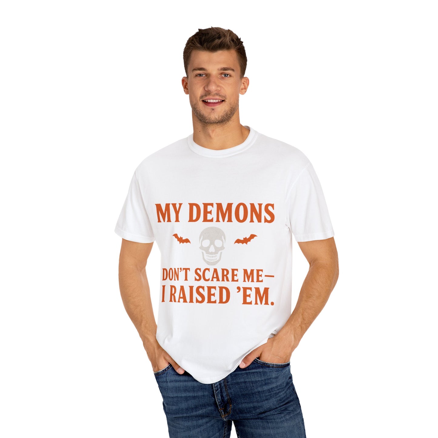 Halloween Themed Unisex T-Shirt with Bats and Humor