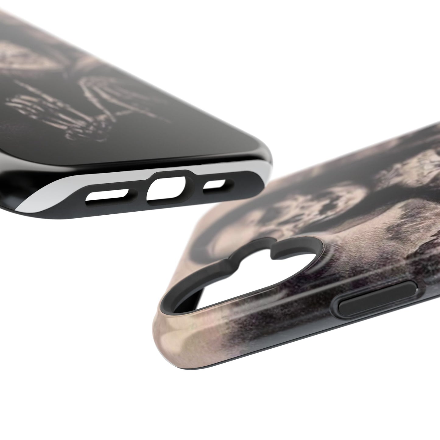 Gothic Art Phone Case, Skeleton Design, Impact-Resistant Cover, Unique Gift, Halloween Accessory, Edgy Tech Gear