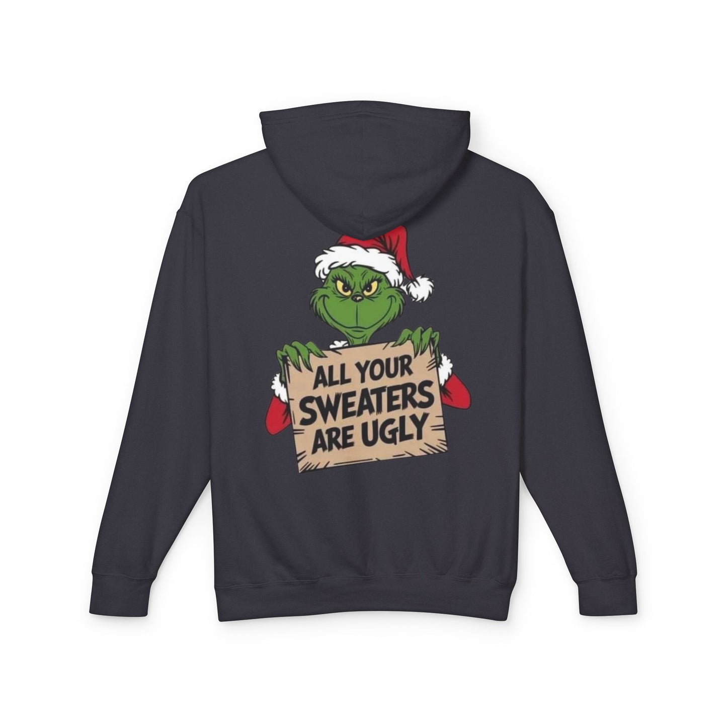 Grinch-Inspired Holiday Hoodie, Cozy Grinch Sweatshirt, Christmas Gift, Ugly Sweater Party Apparel, Unisex Lightweight Hoodie