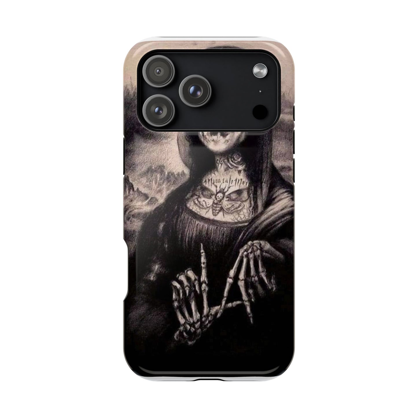 Gothic Art Phone Case, Skeleton Design, Impact-Resistant Cover, Unique Gift, Halloween Accessory, Edgy Tech Gear