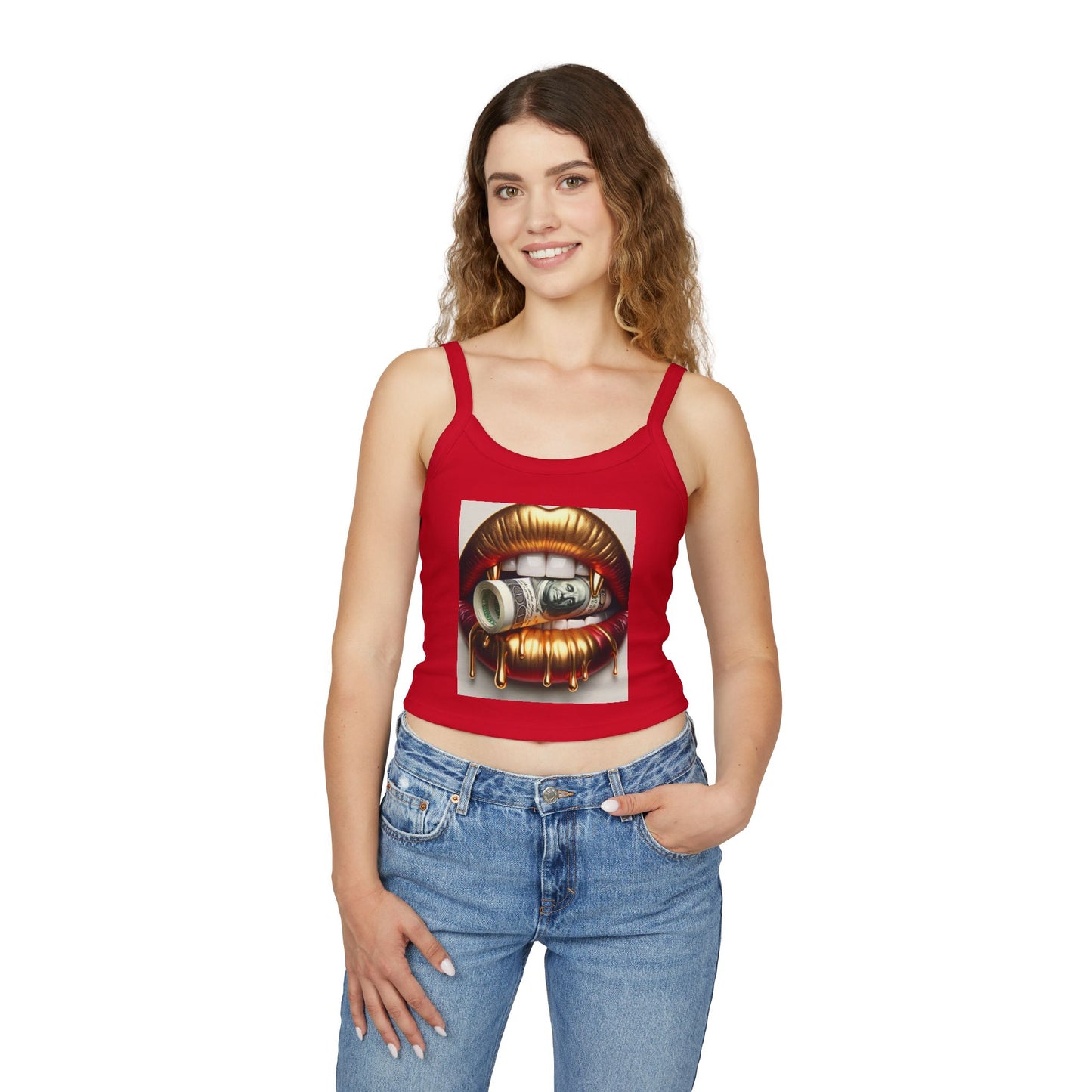 Bold Statement Women's Spaghetti Strap Tank Top, Graphic Tank, Summer Outfit, Party Wear, Streetwear Essential