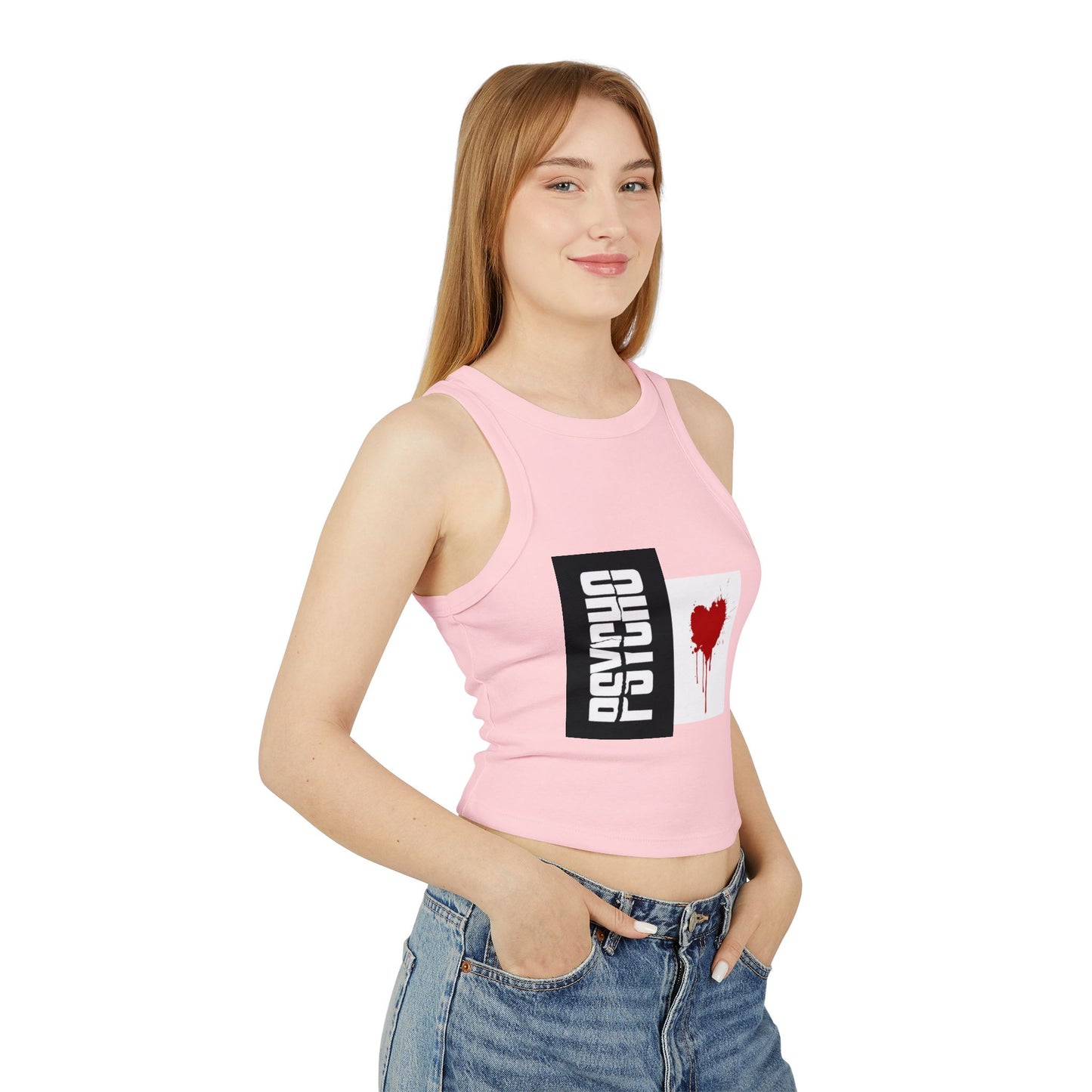 Psycho Heart Women's Crop Tank, Edgy Fashion Top, Summer Outfit, Festival Wear, Grunge Style