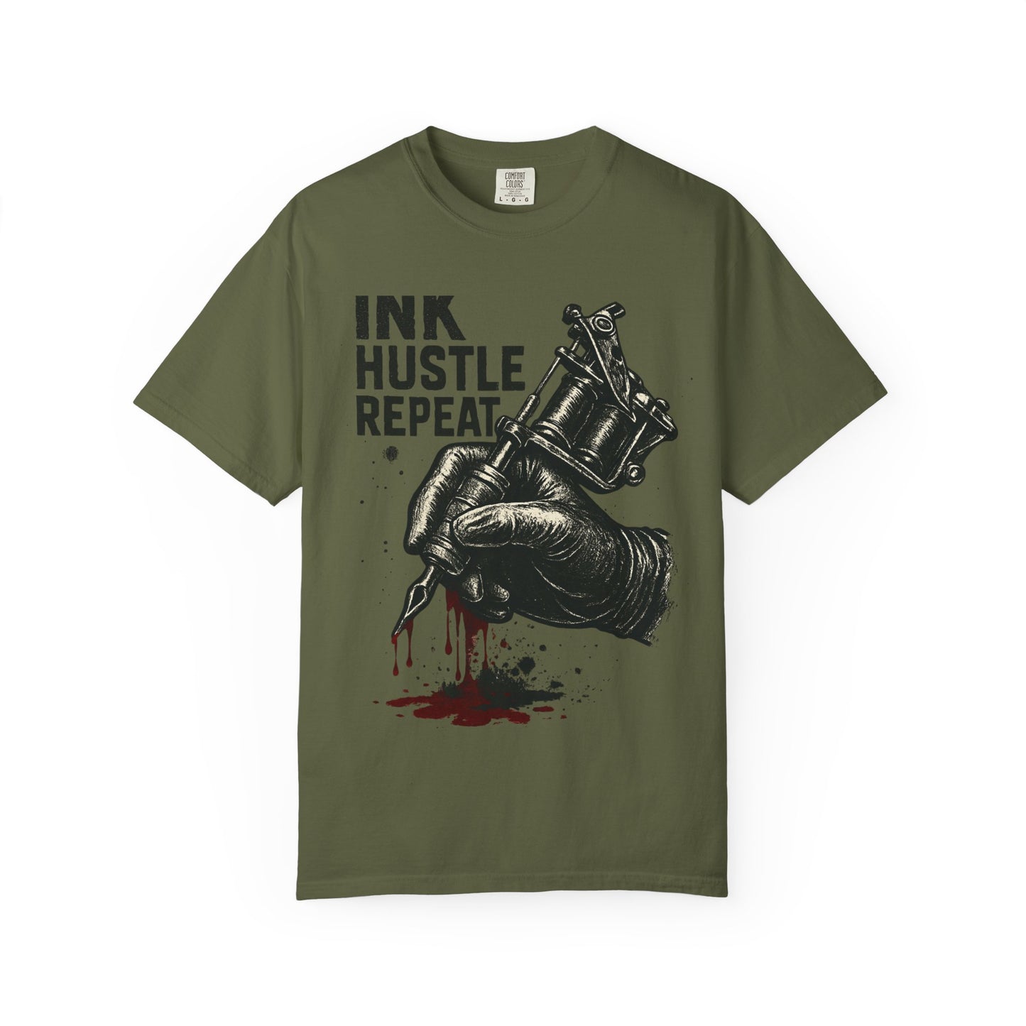 Ink Hustle Repeat T-Shirt, Motivational Tee for Artists, Graphic Tee for Tattoo Lovers, Creative Gift, Unisex Apparel