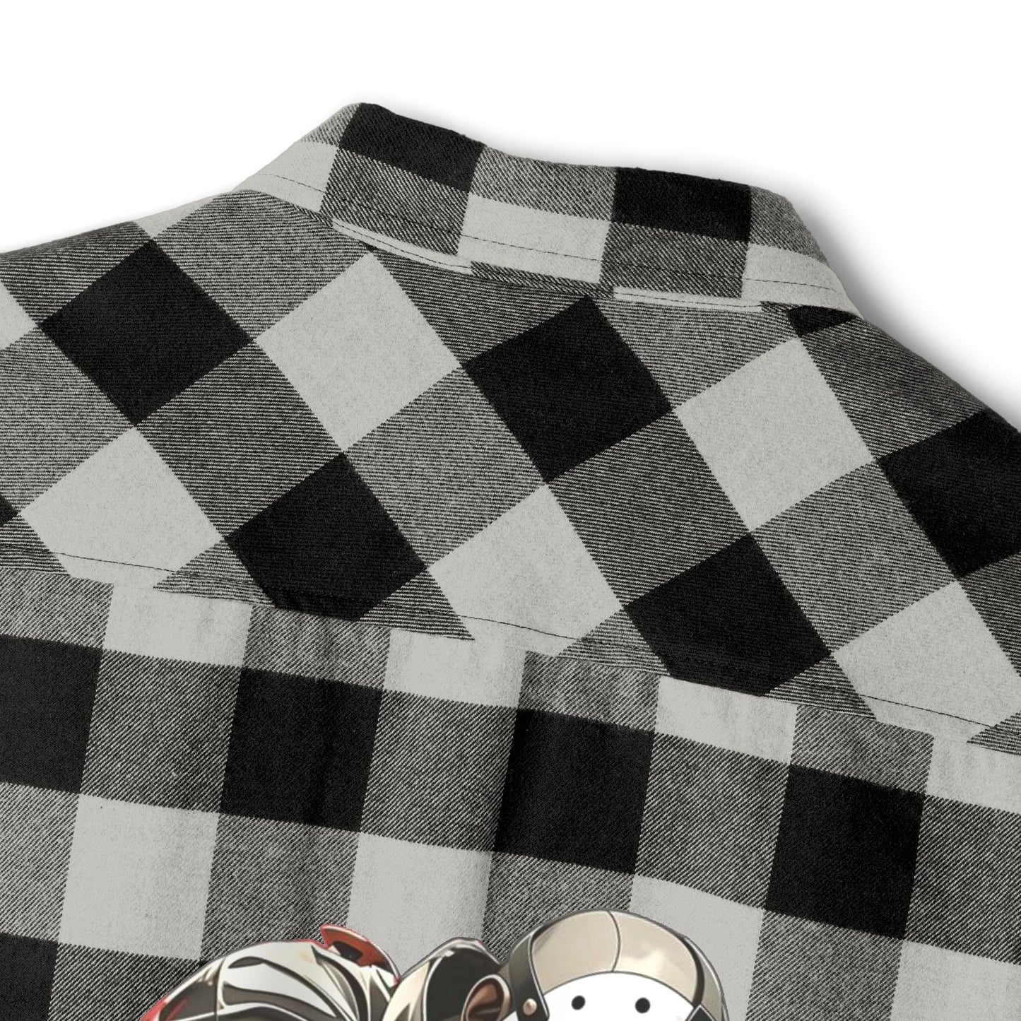 Edgy Graphic Flannel Shirt - Unisex, Perfect for Halloween, Casual Outings, Outdoor Adventures, Gifts for Fans, Trendy Style