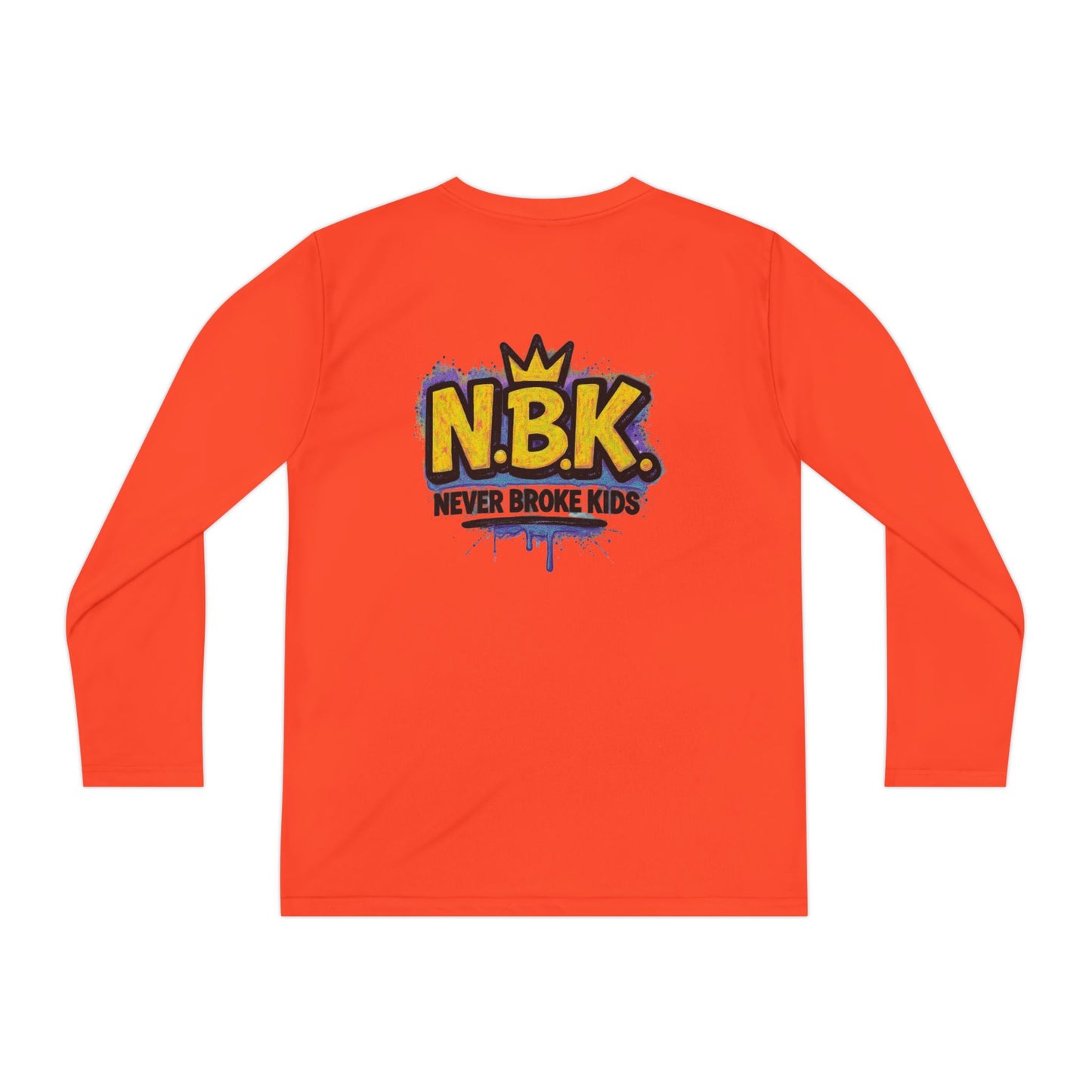 Youth Long Sleeve Tee - NBK Never Broke Kids, Cool Graphic Top for Kids, Growing Up, Birthday Gift, Casual Wear, Trendy Fashion