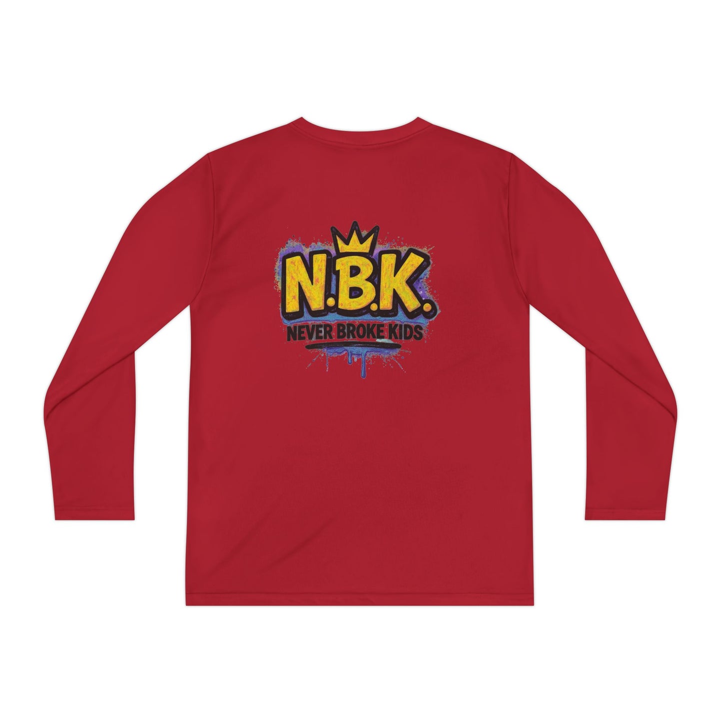 Youth Long Sleeve Tee - NBK Never Broke Kids, Cool Graphic Top for Kids, Growing Up, Birthday Gift, Casual Wear, Trendy Fashion