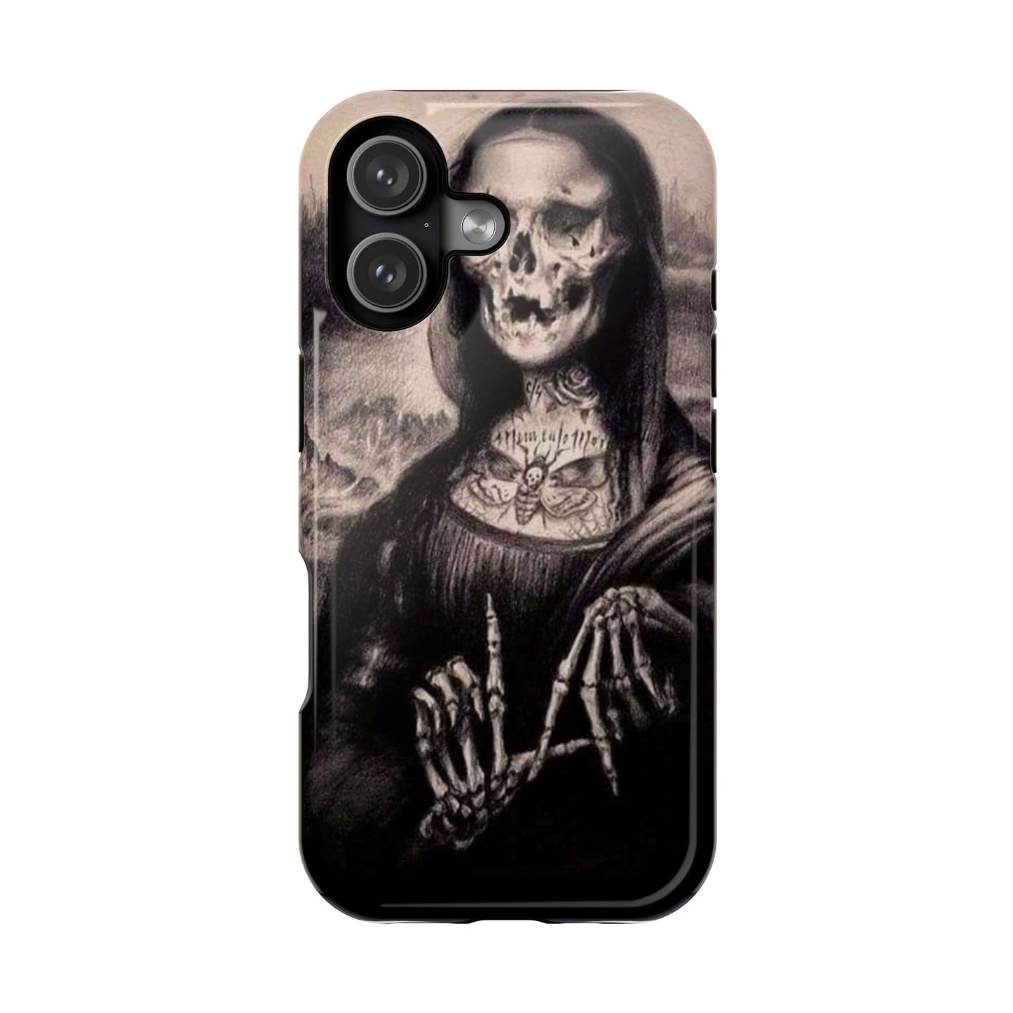Gothic Art Phone Case, Skeleton Design, Impact-Resistant Cover, Unique Gift, Halloween Accessory, Edgy Tech Gear