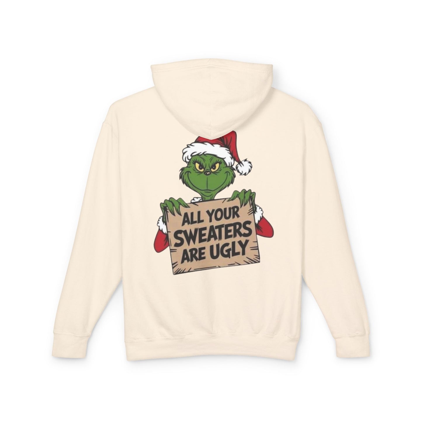Grinch-Inspired Holiday Hoodie, Cozy Grinch Sweatshirt, Christmas Gift, Ugly Sweater Party Apparel, Unisex Lightweight Hoodie