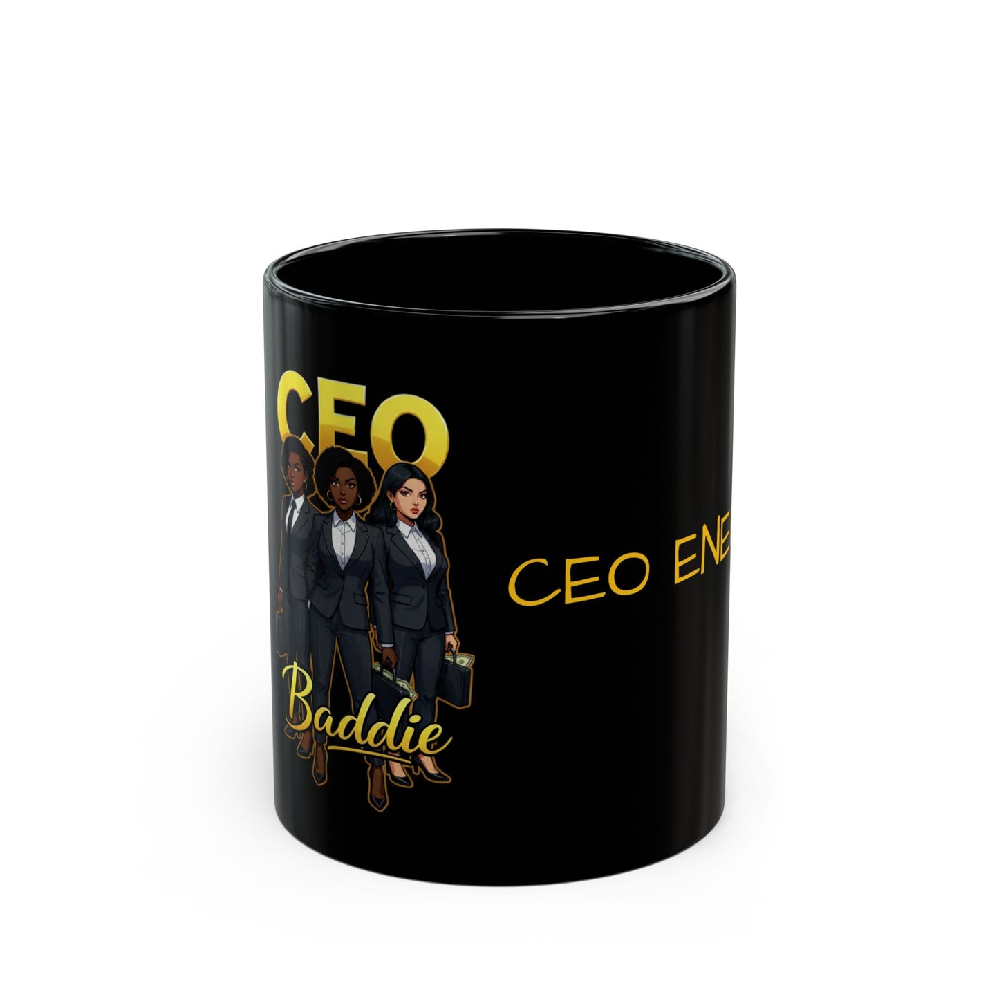 CEO Energy Mug, Empowering Black Mug for Entrepreneurs, Motivational Coffee Cup, Birthday Gift for Boss, Office Decor