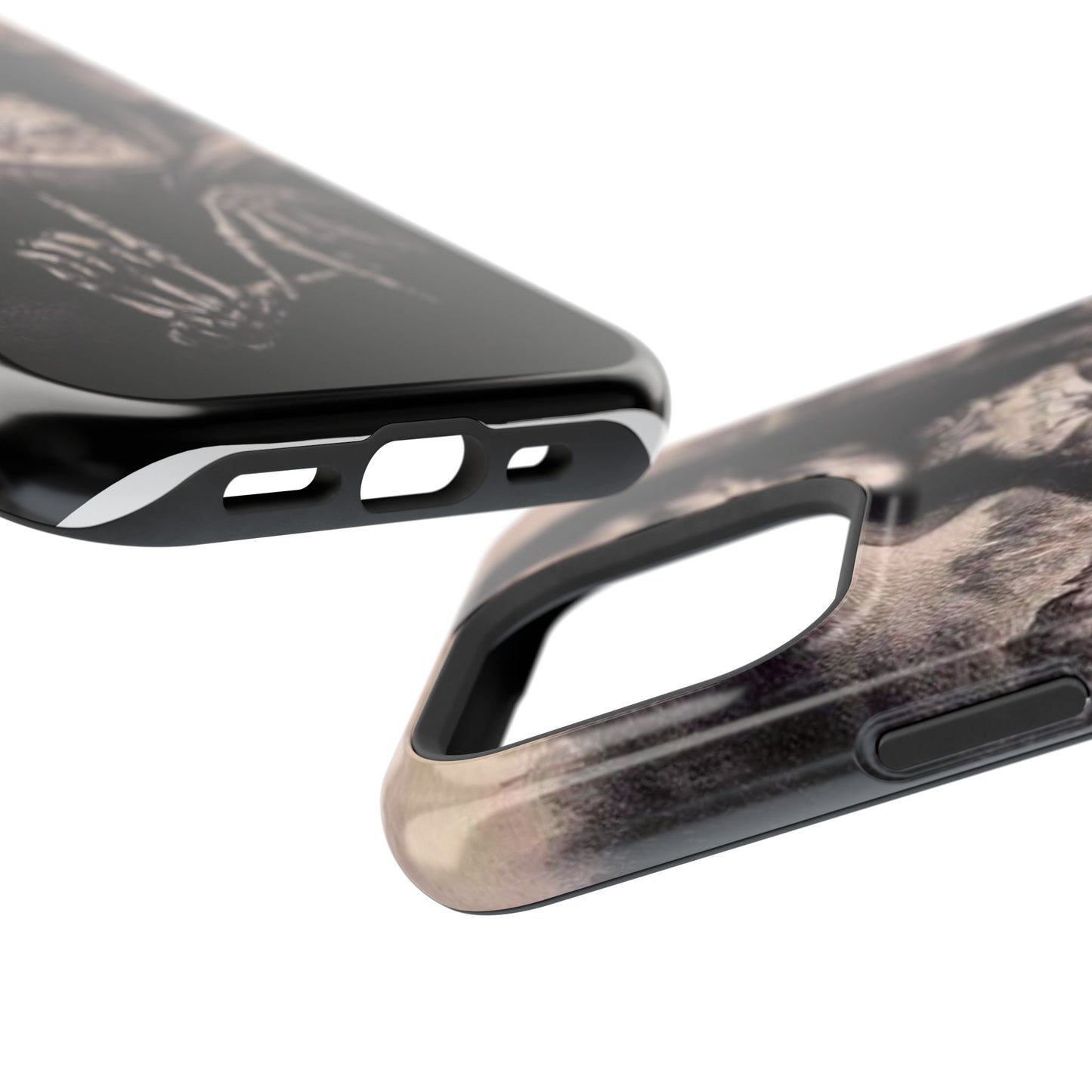 Gothic Art Phone Case, Skeleton Design, Impact-Resistant Cover, Unique Gift, Halloween Accessory, Edgy Tech Gear