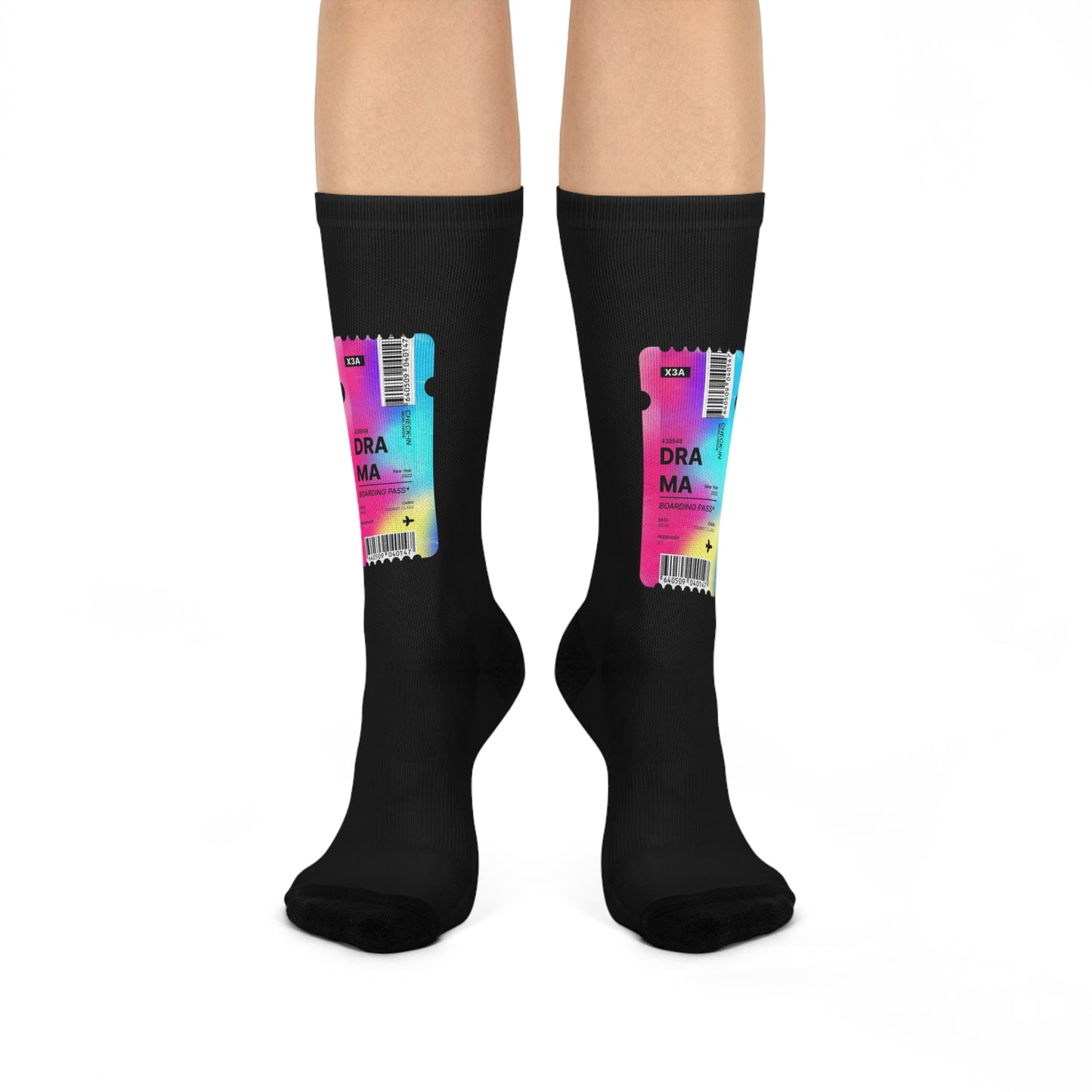 Vibrant Crew Socks with Colorful Design, Fun Gift for Friends, Cozy Lounge Sock, Holiday Footwear, Ideal for Everyday Wear