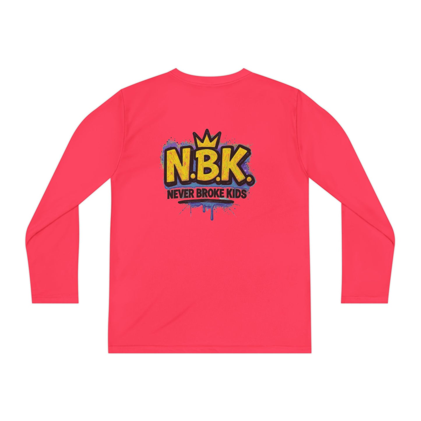 Youth Long Sleeve Tee - NBK Never Broke Kids, Cool Graphic Top for Kids, Growing Up, Birthday Gift, Casual Wear, Trendy Fashion