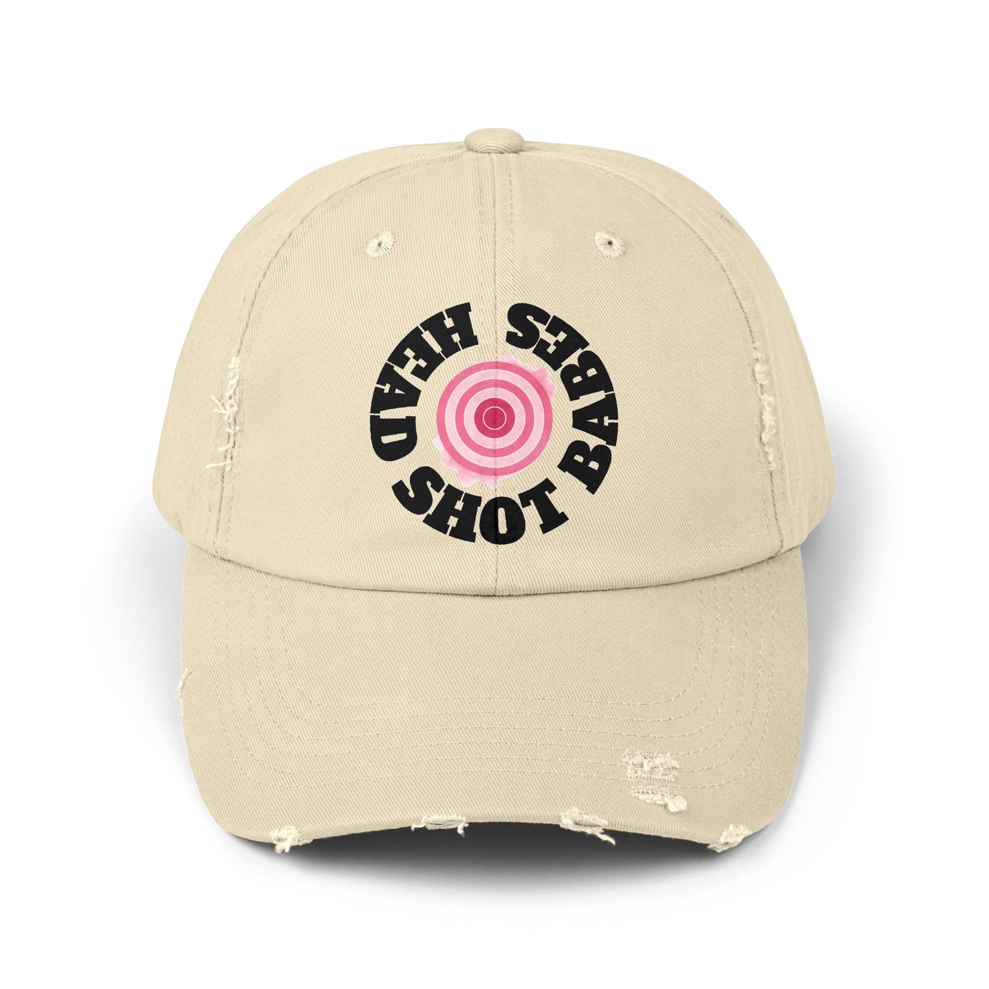 Unisex Distressed Cap with Fun Pink Design, Trendy Baseball Hat for Casual Wear, Ideal for Festivals, Birthdays, Gifts, Street Style