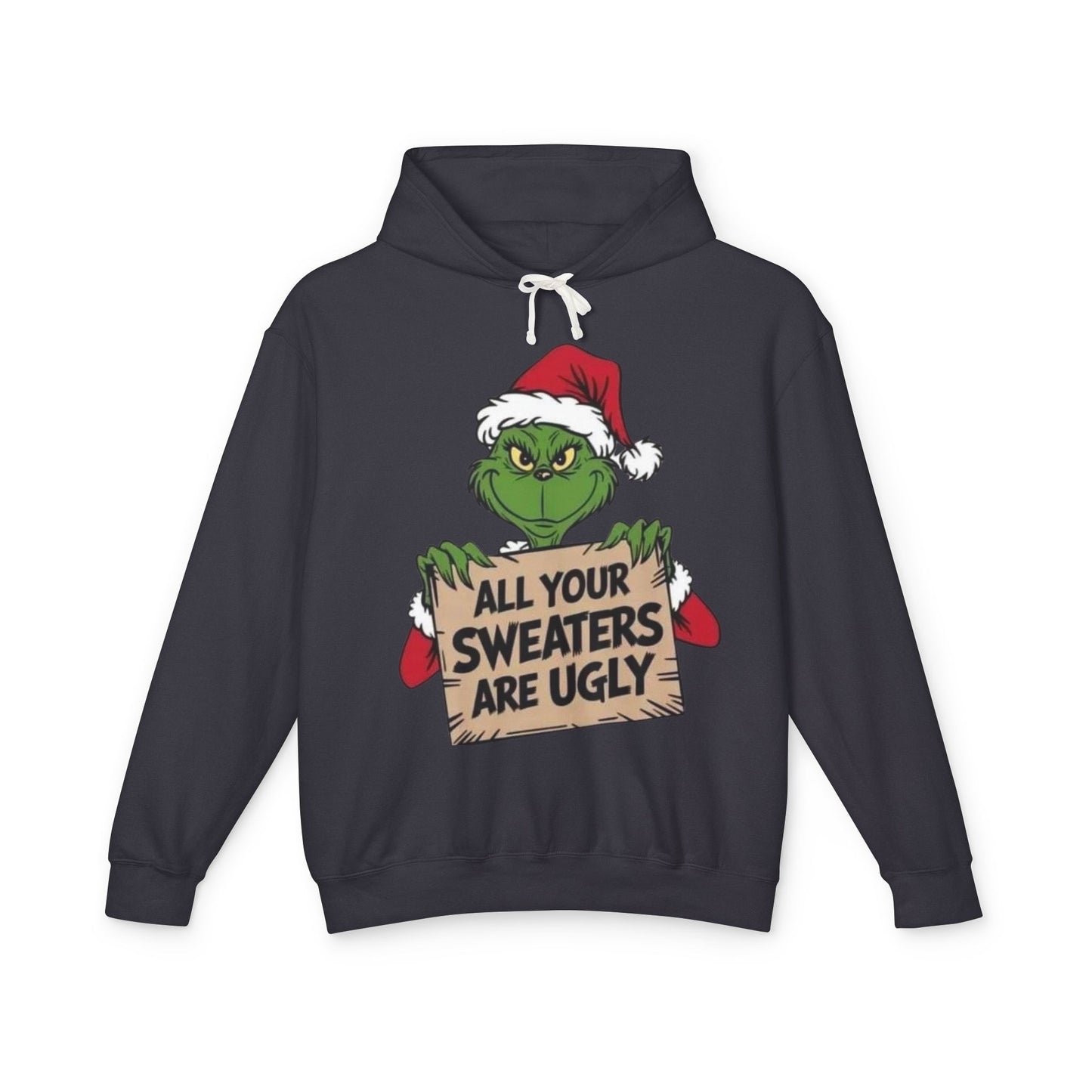 Grinch-Inspired Holiday Hoodie, Cozy Grinch Sweatshirt, Christmas Gift, Ugly Sweater Party Apparel, Unisex Lightweight Hoodie