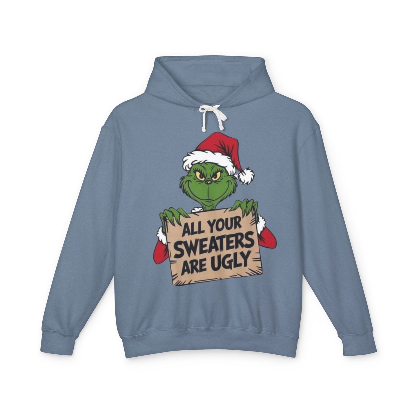 Grinch-Inspired Holiday Hoodie, Cozy Grinch Sweatshirt, Christmas Gift, Ugly Sweater Party Apparel, Unisex Lightweight Hoodie