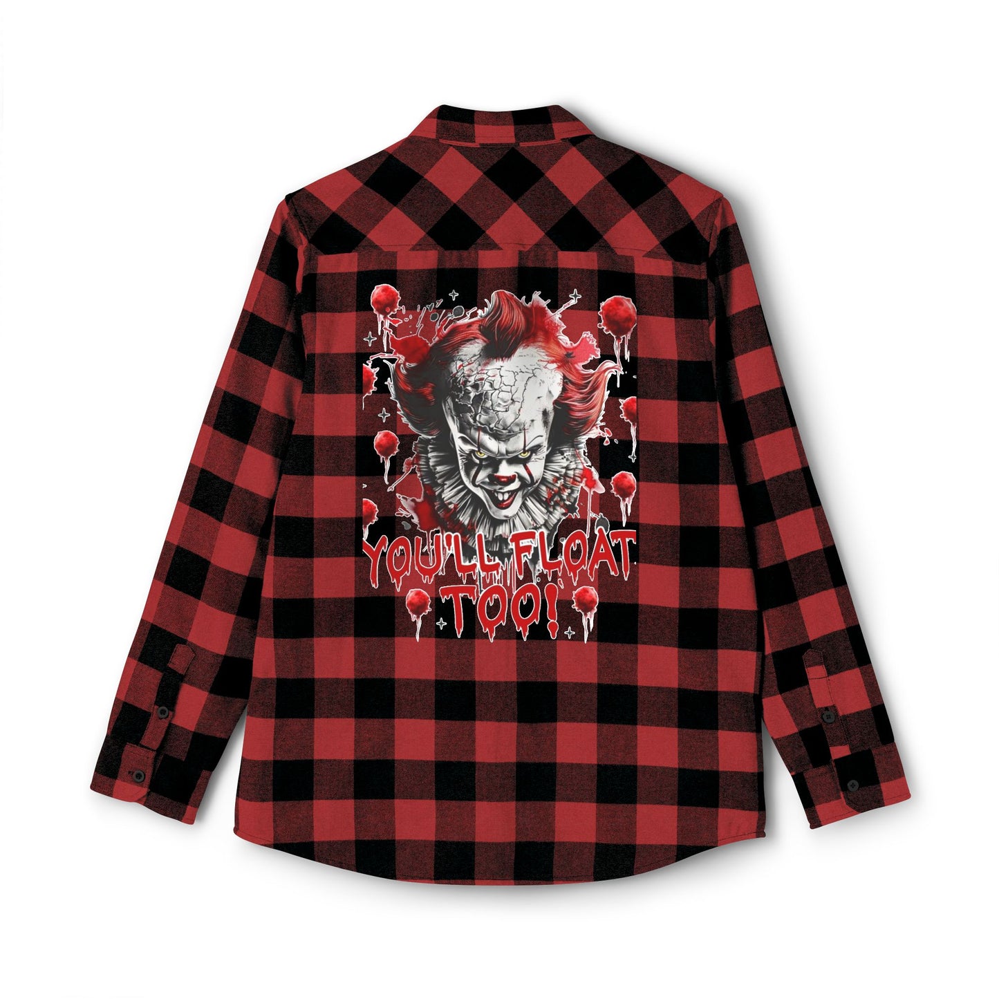 Unisex Flannel Shirt with Creepy Clown Design, Perfect for Fall Outfits, Halloween Parties, Casual Wear, Horror Fans, Cozy Style