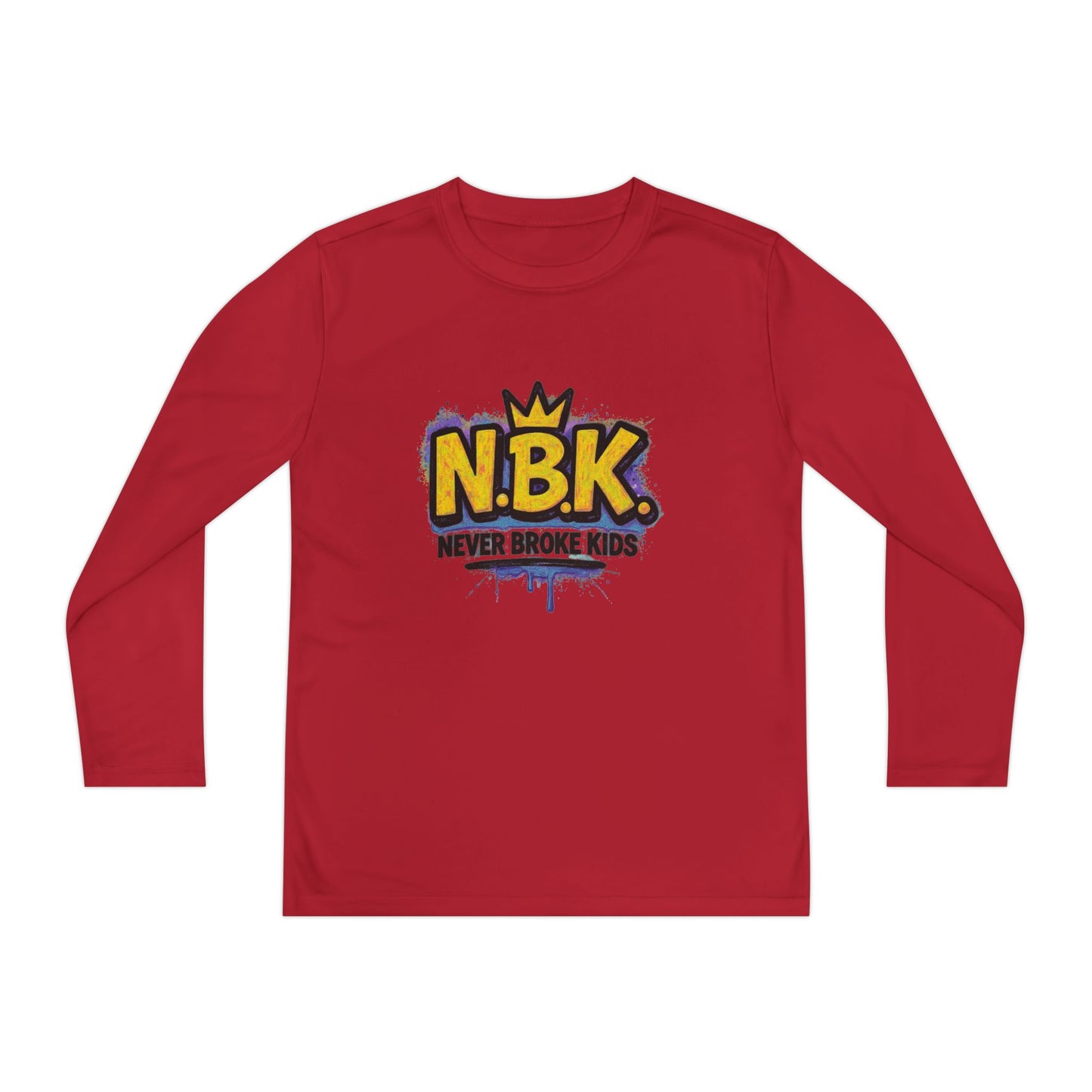 Youth Long Sleeve Tee - NBK Never Broke Kids, Cool Graphic Top for Kids, Growing Up, Birthday Gift, Casual Wear, Trendy Fashion