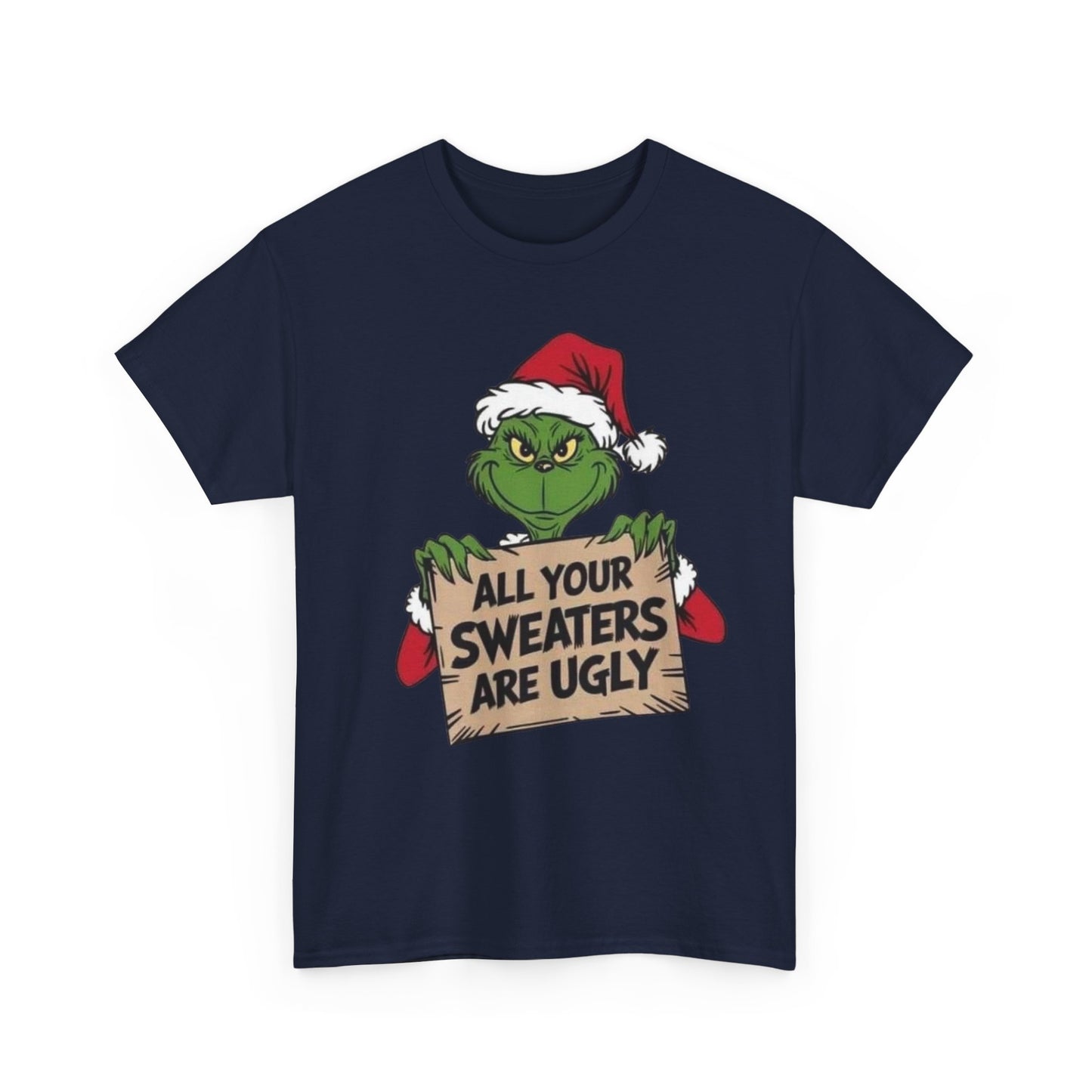 Grinchmas Ugly Sweater Tee, Christmas T-Shirt, Holiday Gift, Funny Tee, Unisex Cotton Shirt, Christmas Party, Grinch Lovers