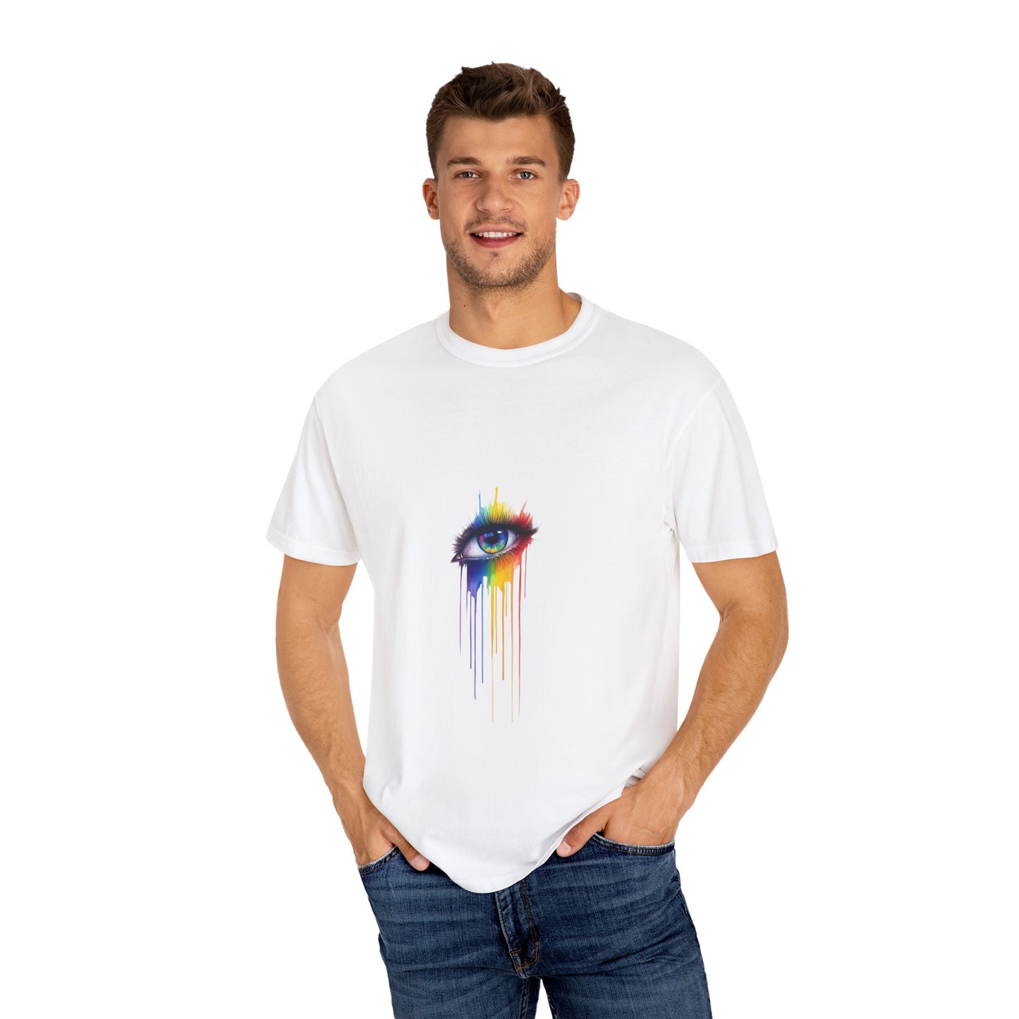 Vibrant Eye Art T-Shirt | Unisex Garment-Dyed Tee, Artistic Apparel, Colorful Fashion, Unique Gift, Everyday Wear