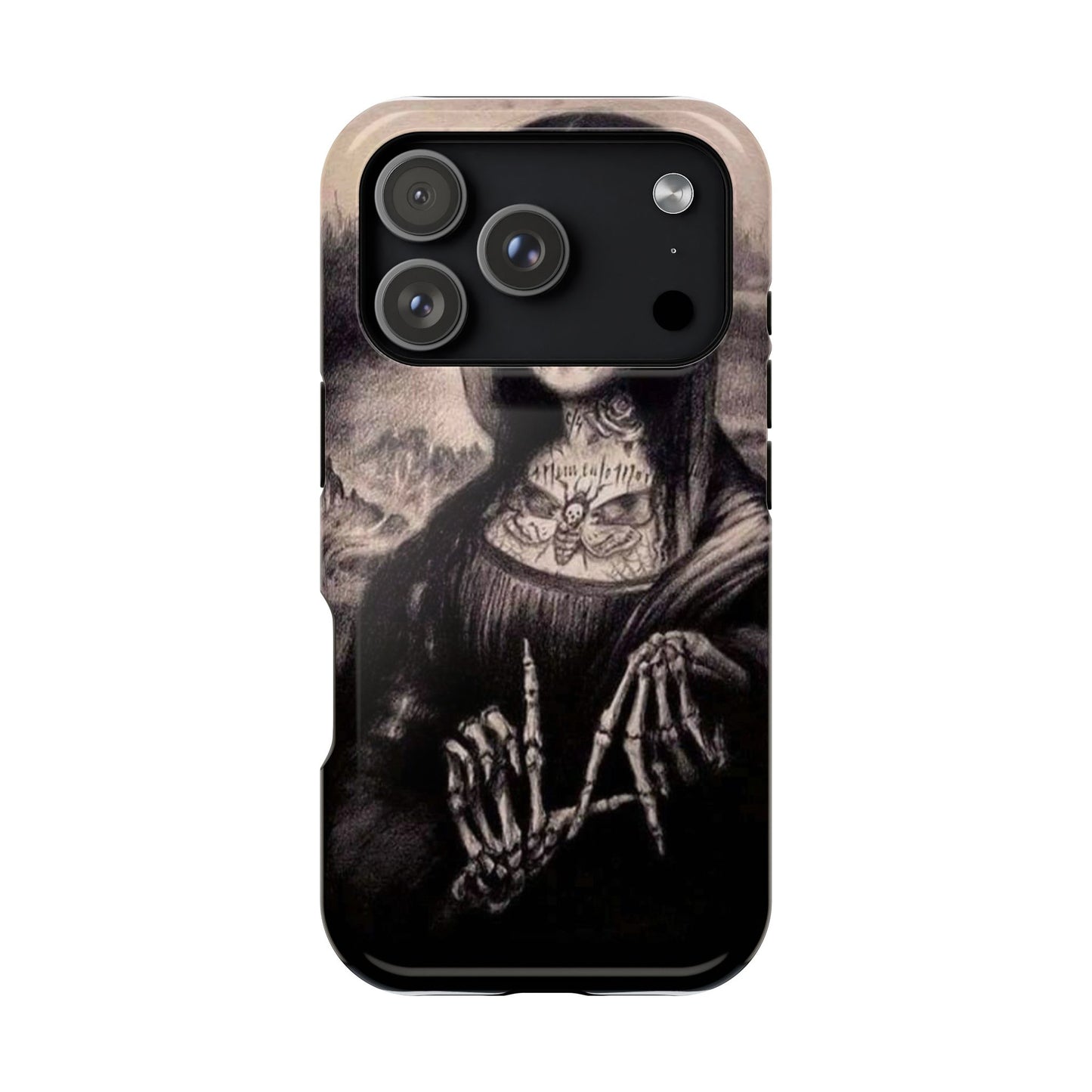 Gothic Art Phone Case, Skeleton Design, Impact-Resistant Cover, Unique Gift, Halloween Accessory, Edgy Tech Gear