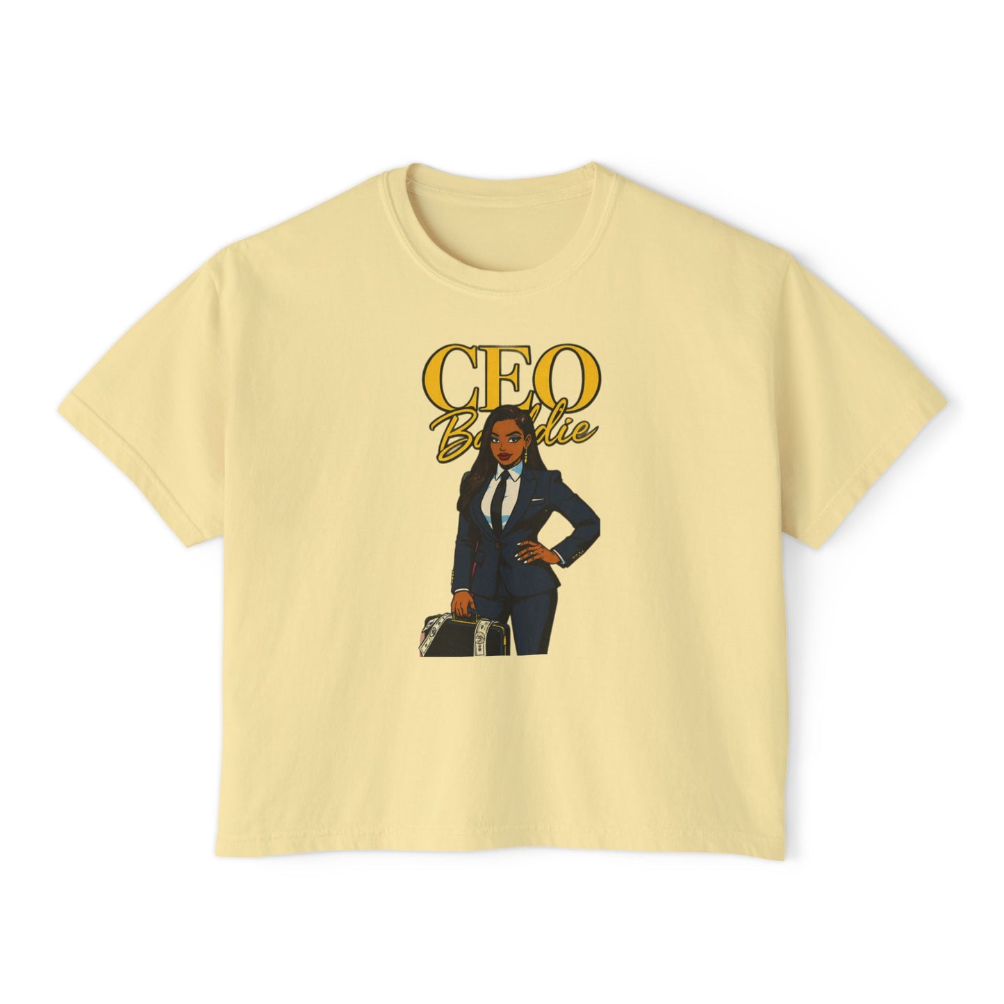 Empowered CEO Women's Boxy Tee, Casual Outfit, Gift for Graduates, Entrepreneur Shirt, Business Apparel, Motivational Top
