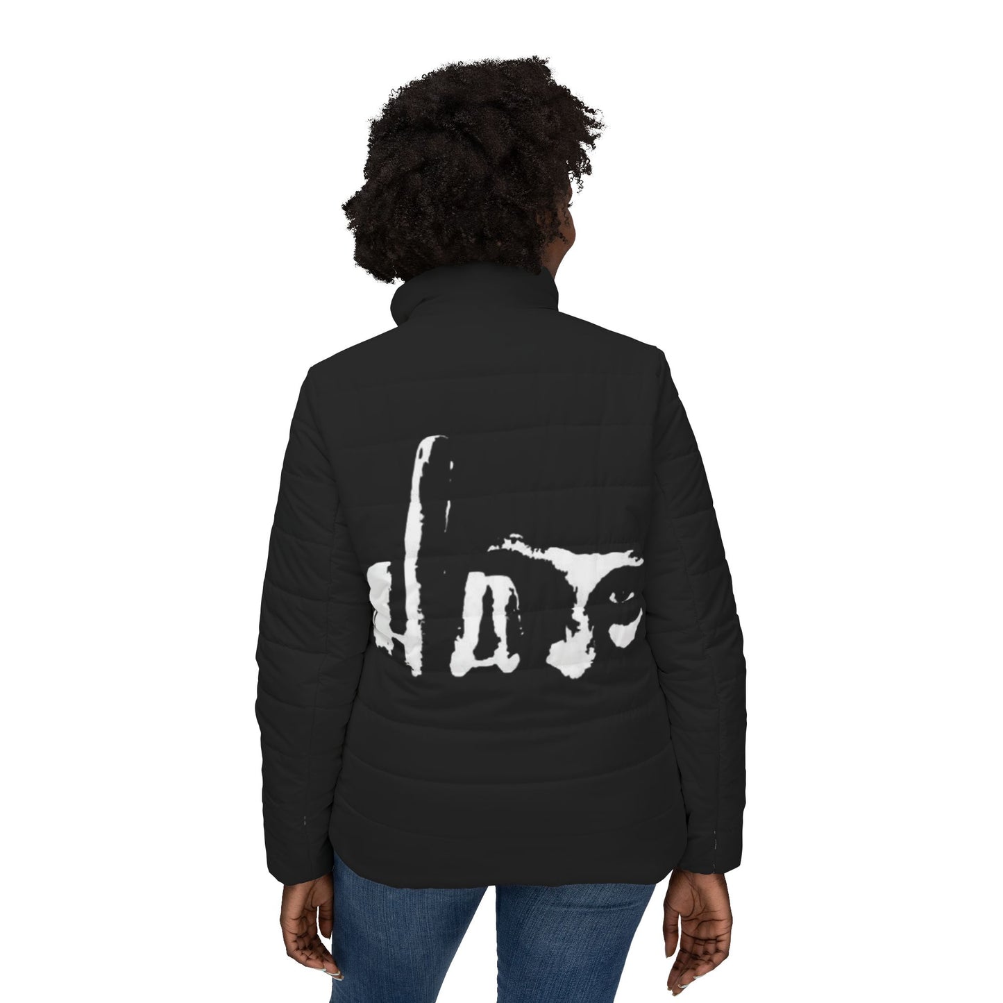 Stylish Women’s Puffer Jacket with Bold Design, Fashion Outerwear, Cold Weather Essential, Trendy Gift for Her, Unique Layering Piece