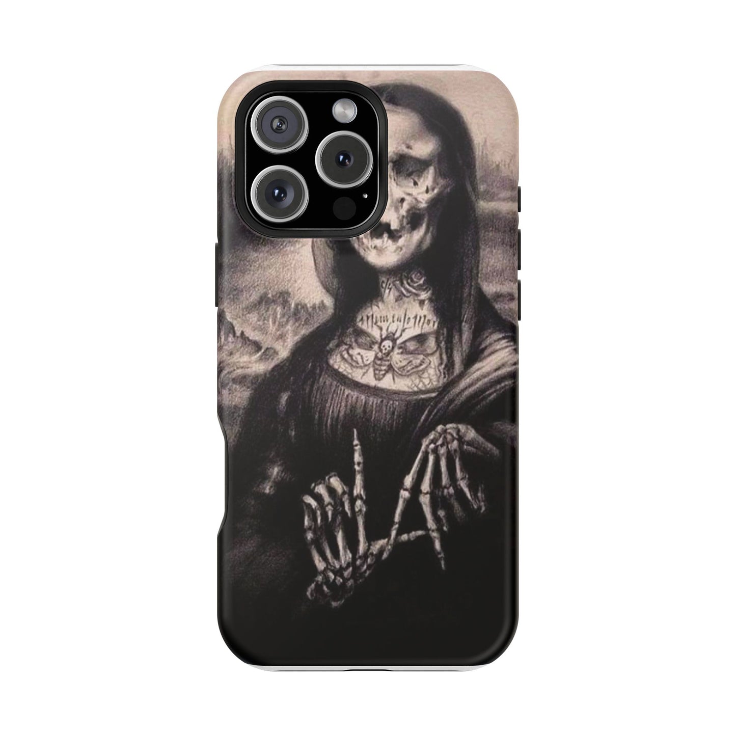 Gothic Art Phone Case, Skeleton Design, Impact-Resistant Cover, Unique Gift, Halloween Accessory, Edgy Tech Gear