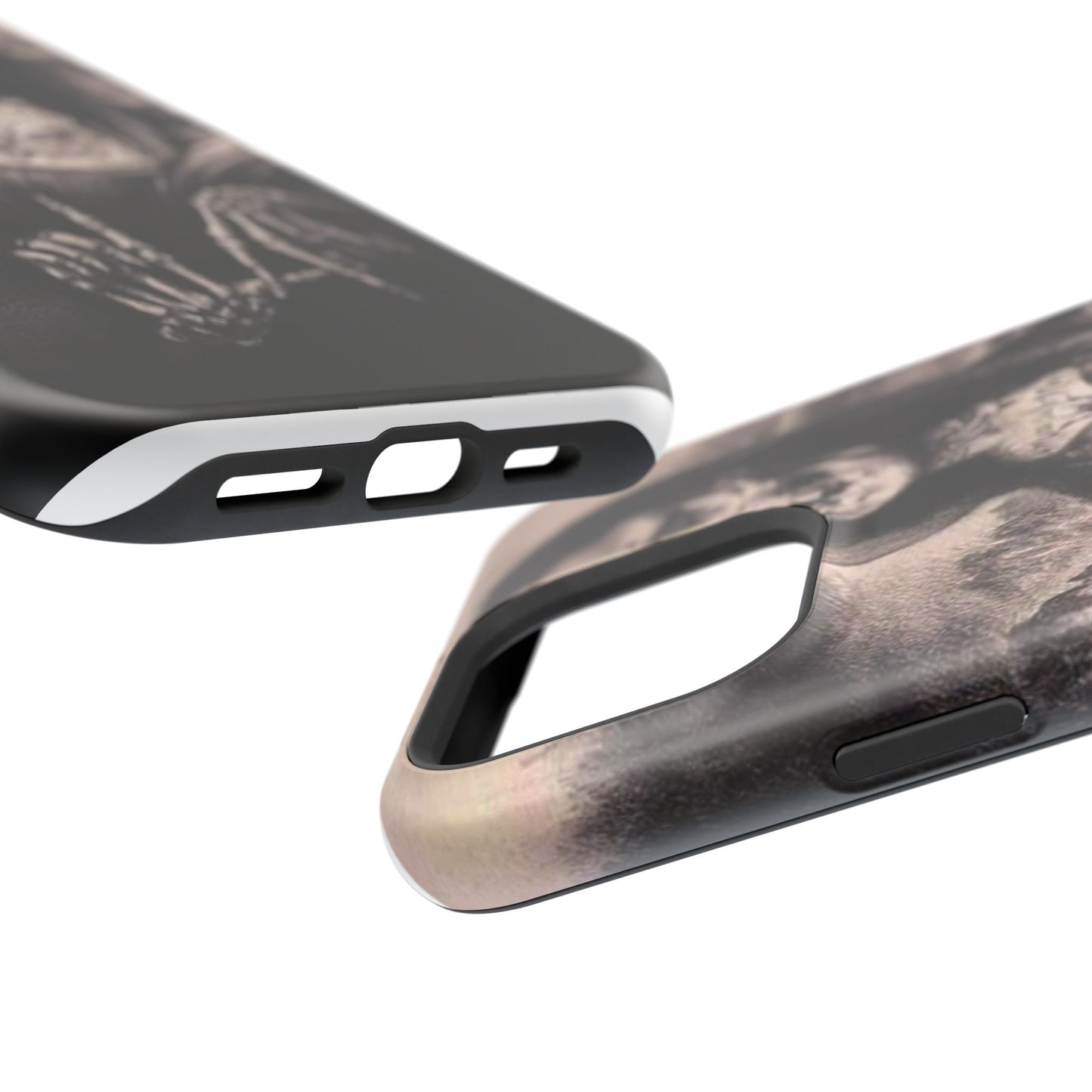 Gothic Art Phone Case, Skeleton Design, Impact-Resistant Cover, Unique Gift, Halloween Accessory, Edgy Tech Gear