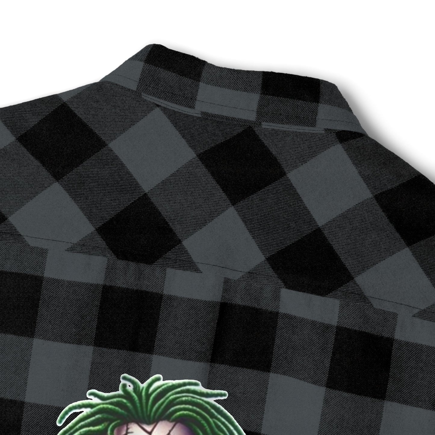 Chic Unisex Flannel Shirt with Graphic Design, Casual Wear, Perfect for Fall, Streetwear Fashion, Halloween & Everyday Style