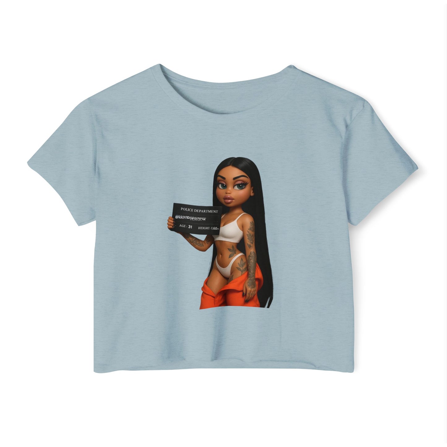 Women’s Festival Crop Top with Playful Graphic | Bohemian Style, Summer Essential, Music Festival Outfit, Casual Wear, Trendy Tee
