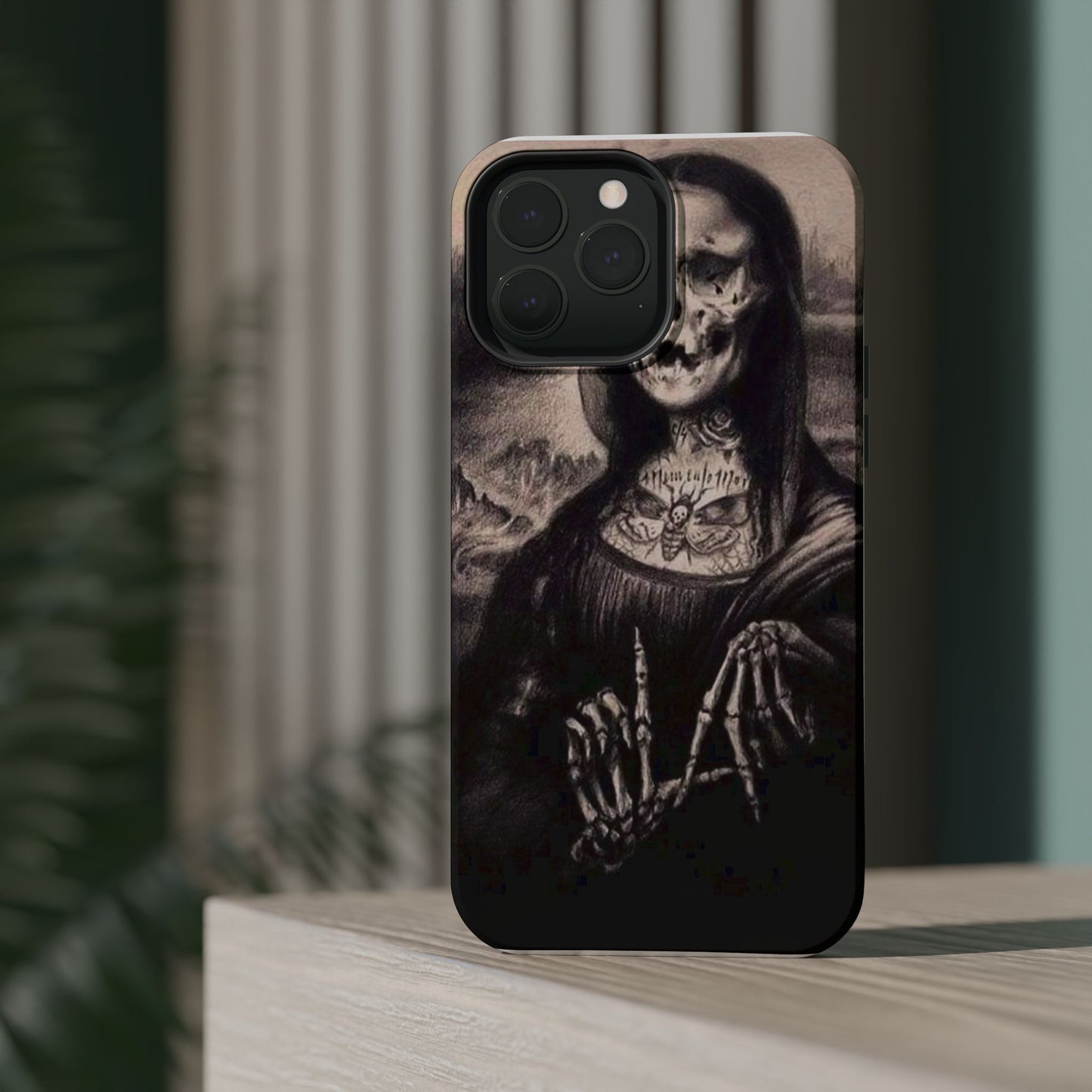 Gothic Art Phone Case, Skeleton Design, Impact-Resistant Cover, Unique Gift, Halloween Accessory, Edgy Tech Gear
