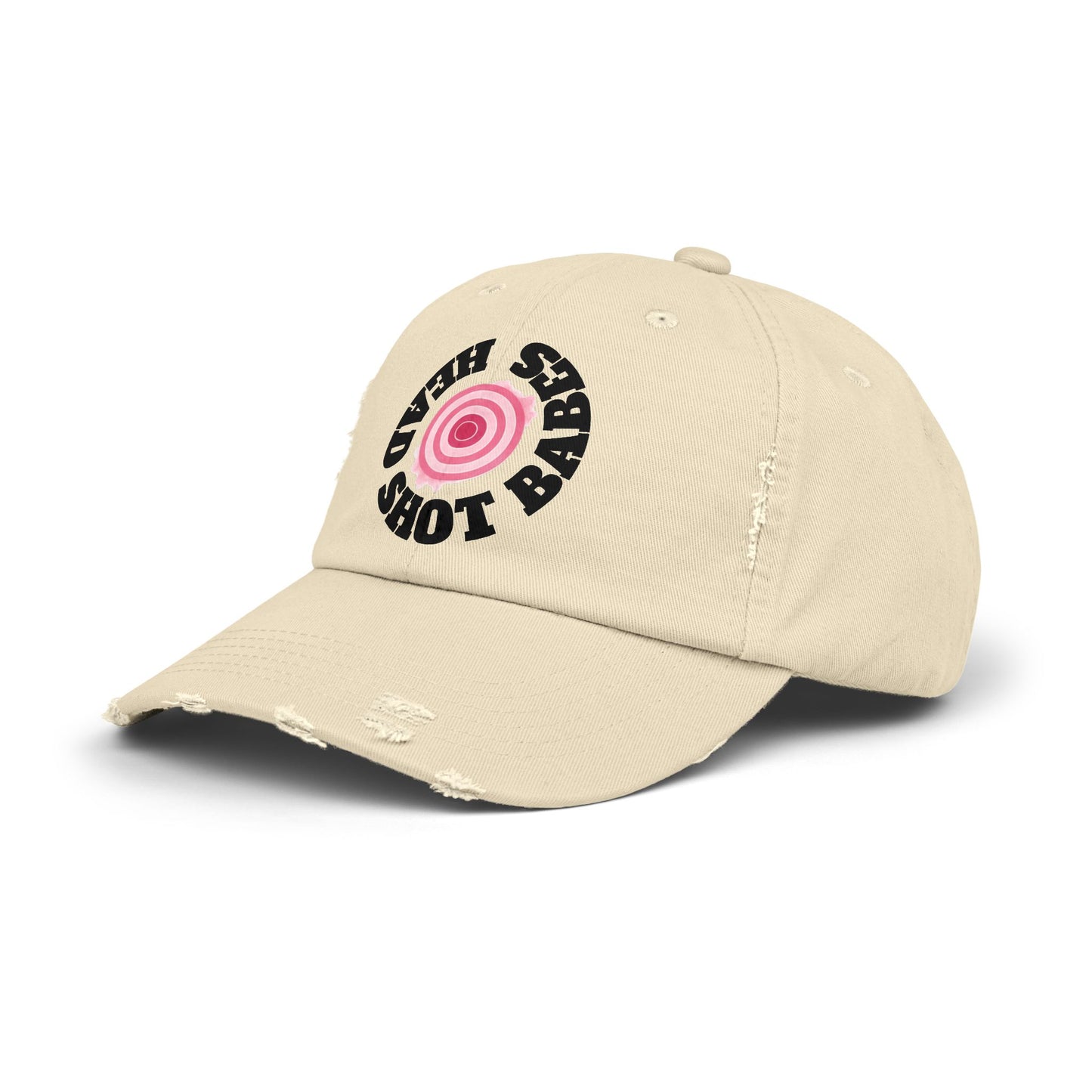 Unisex Distressed Cap with Fun Pink Design, Trendy Baseball Hat for Casual Wear, Ideal for Festivals, Birthdays, Gifts, Street Style