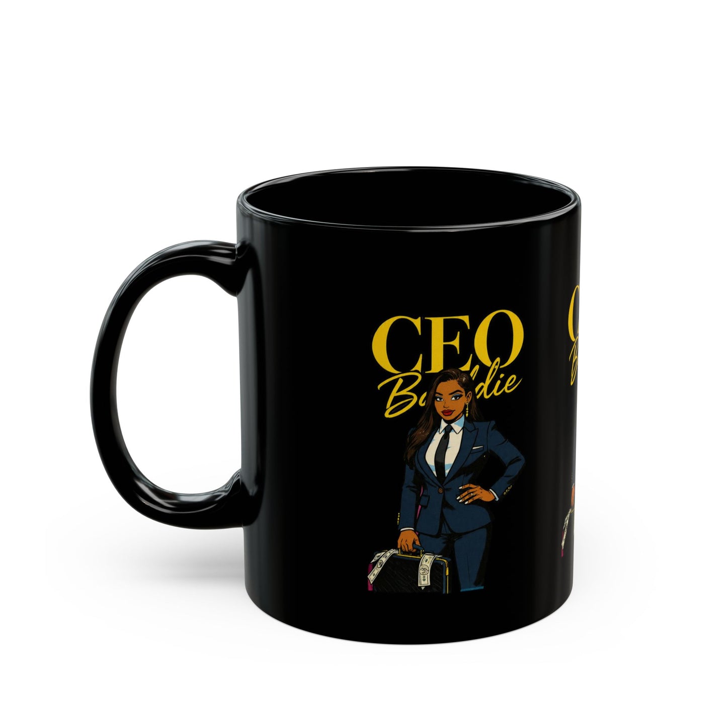 CEO Baddie Black Mug - Perfect Gift for Entrepreneurs, Boss Ladies, Coffee Lovers, Office Decor, Inspirational Drinkware