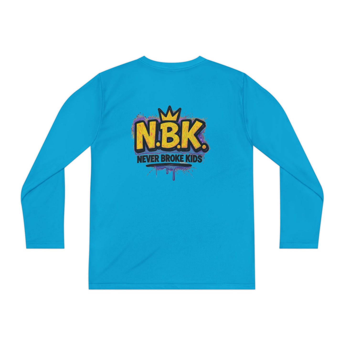 Youth Long Sleeve Tee - NBK Never Broke Kids, Cool Graphic Top for Kids, Growing Up, Birthday Gift, Casual Wear, Trendy Fashion