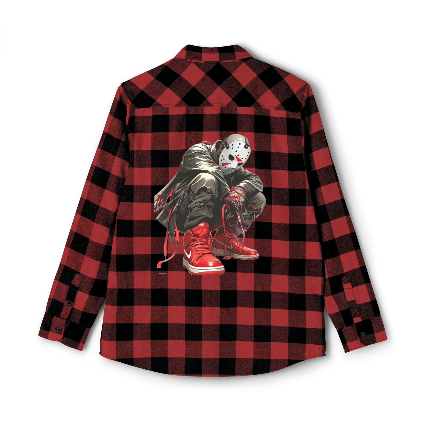 Edgy Graphic Flannel Shirt - Unisex, Perfect for Halloween, Casual Outings, Outdoor Adventures, Gifts for Fans, Trendy Style