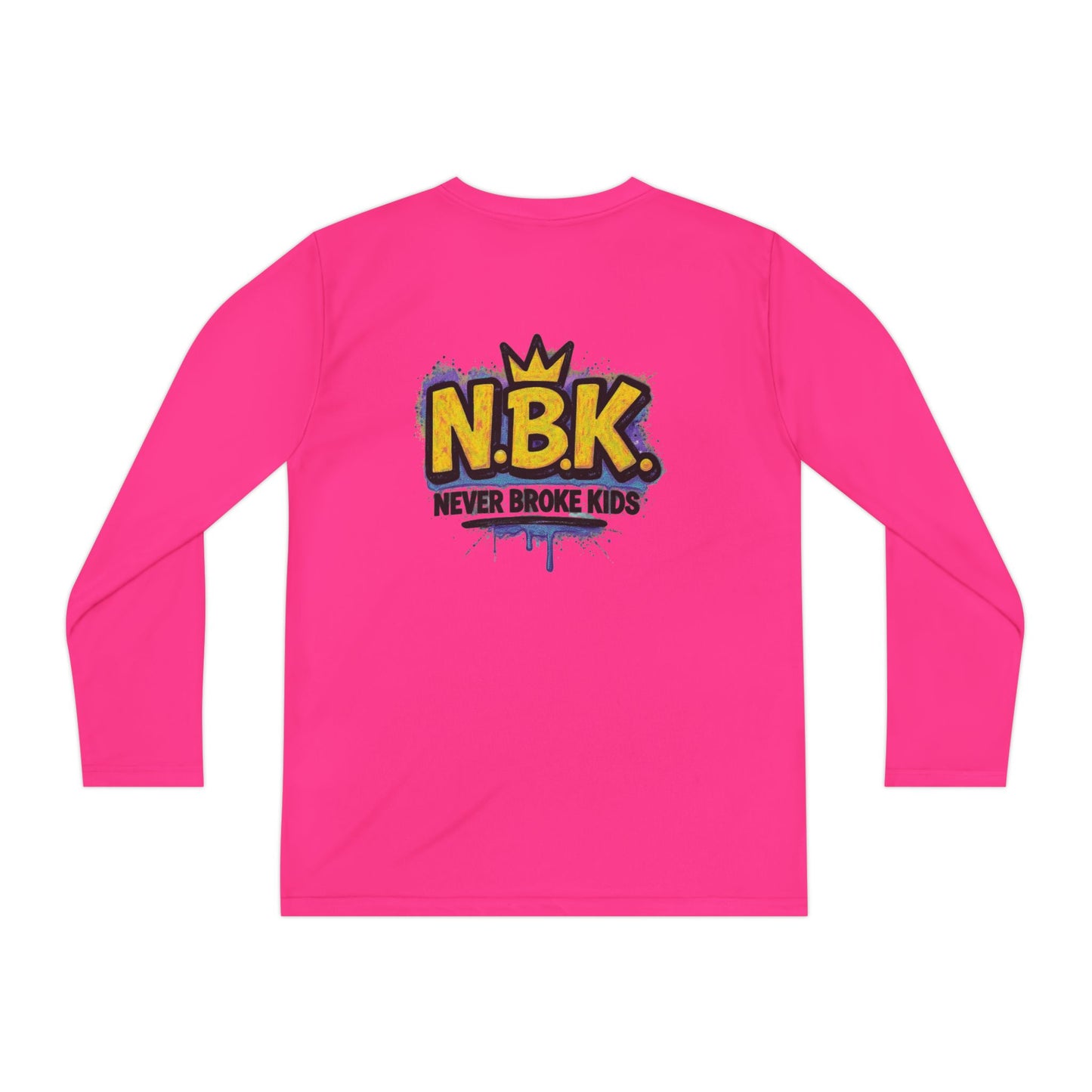 Youth Long Sleeve Tee - NBK Never Broke Kids, Cool Graphic Top for Kids, Growing Up, Birthday Gift, Casual Wear, Trendy Fashion