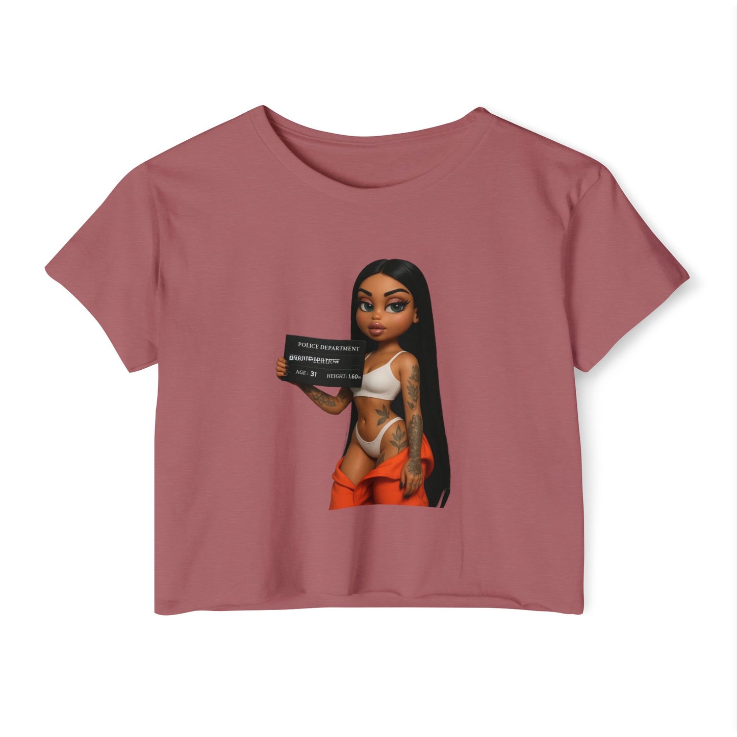 Women’s Festival Crop Top with Playful Graphic | Bohemian Style, Summer Essential, Music Festival Outfit, Casual Wear, Trendy Tee