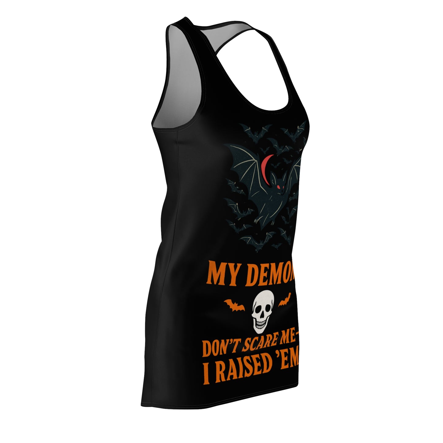 Women's Halloween Racerback Dress, Fun Spooky Dress, Gift for Halloween Lovers, Party Dress, Demon Theme Apparel