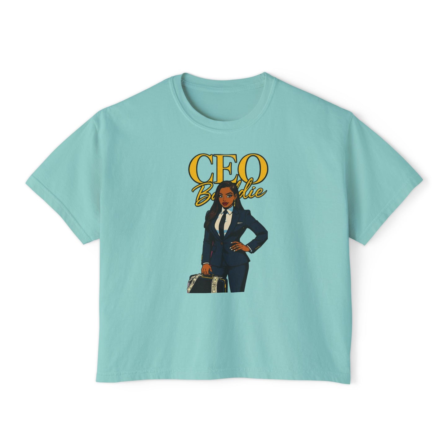 Empowered CEO Women's Boxy Tee, Casual Outfit, Gift for Graduates, Entrepreneur Shirt, Business Apparel, Motivational Top