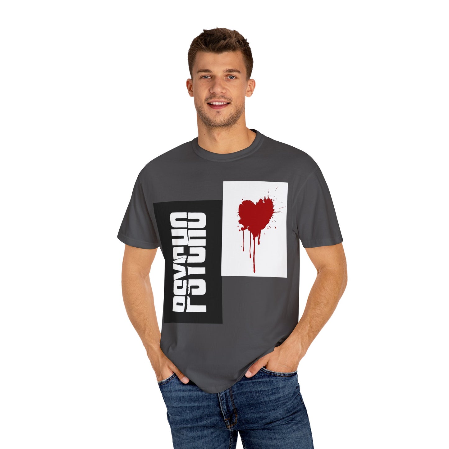 Psycho Heart Graphic T-shirt, Cool Unisex Tee, Casual Streetwear, Gift for Him or Her, Halloween Apparel, Edgy Fashion Statement