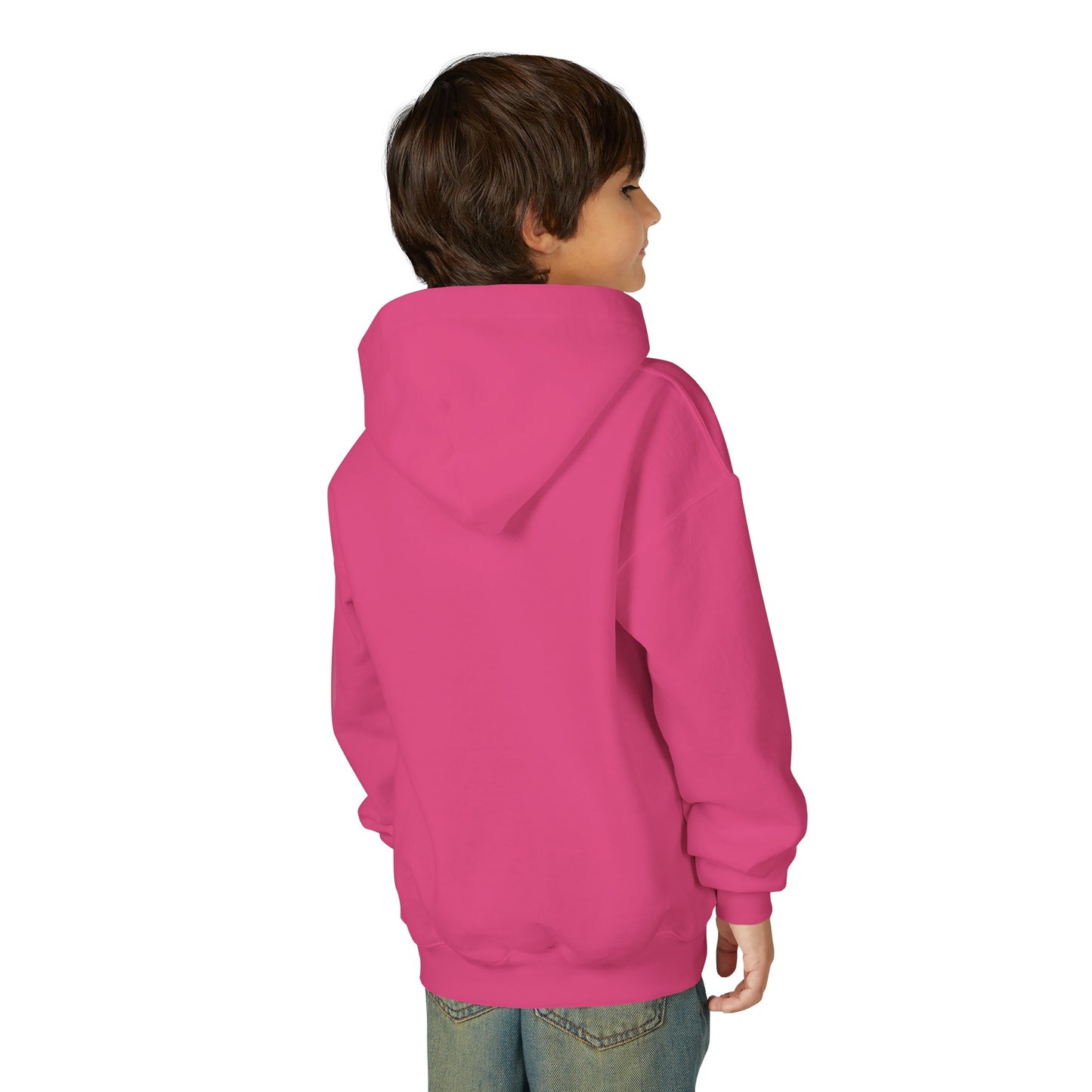 Youth Hooded Sweatshirt with Heart Design, Cozy Pullover, Trendy Sweatshirt, Gift for Teens, Casual Wear, Fashion Hoodie