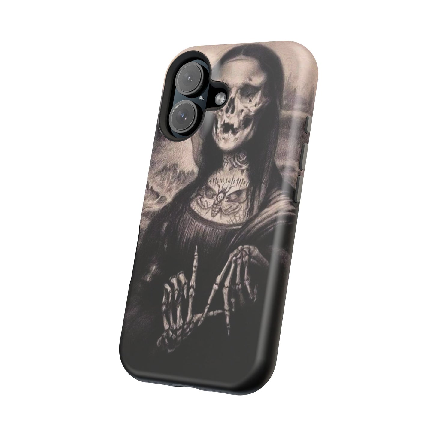 Gothic Art Phone Case, Skeleton Design, Impact-Resistant Cover, Unique Gift, Halloween Accessory, Edgy Tech Gear