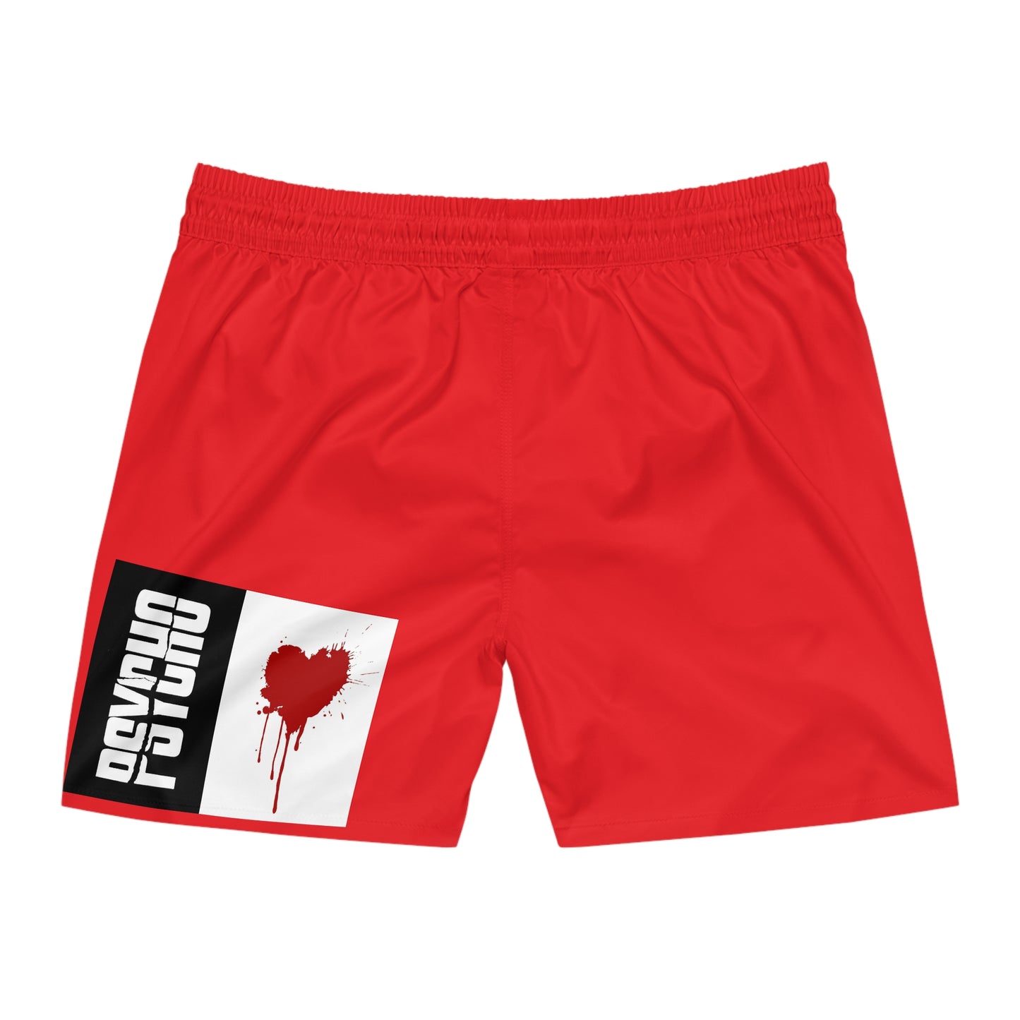 Psycho Heart Swim Shorts, Bold Men’s Swimwear, Vacation Essentials, Summer Pool Party Outfit, Unique Beachwear, Gifts for Him