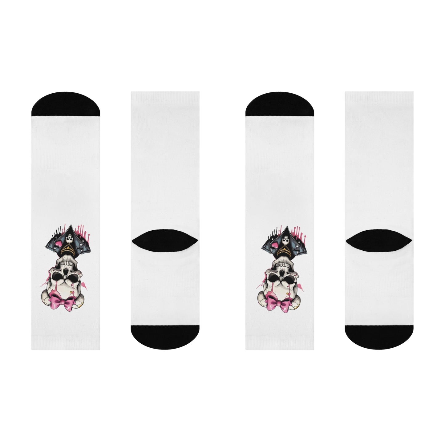 Skull Bow Crew Socks, Trendy Cool Socks, Goth Fashion Accessories, Perfect Gift for Halloween & Everyday Wear, Unique Streetwear