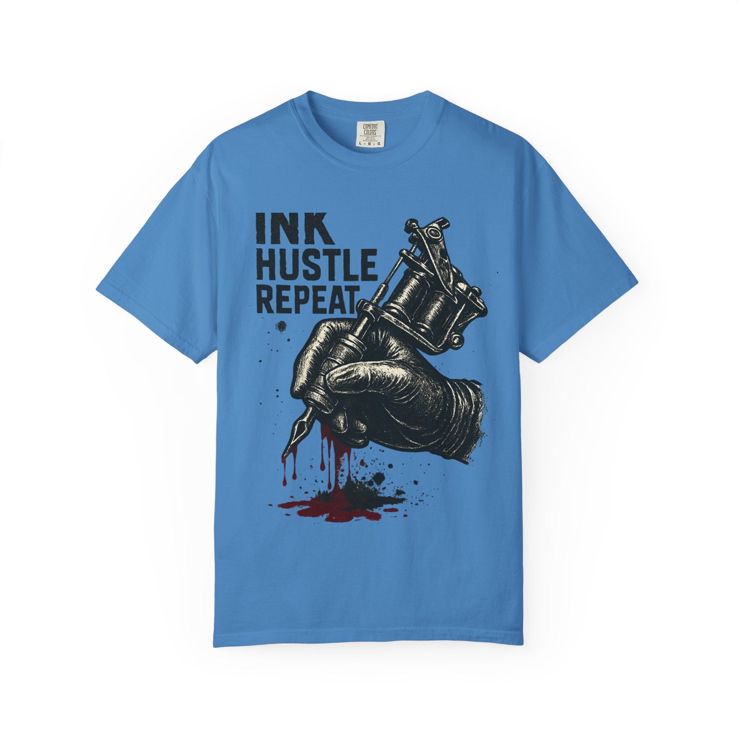 Ink Hustle Repeat T-Shirt, Motivational Tee for Artists, Graphic Tee for Tattoo Lovers, Creative Gift, Unisex Apparel